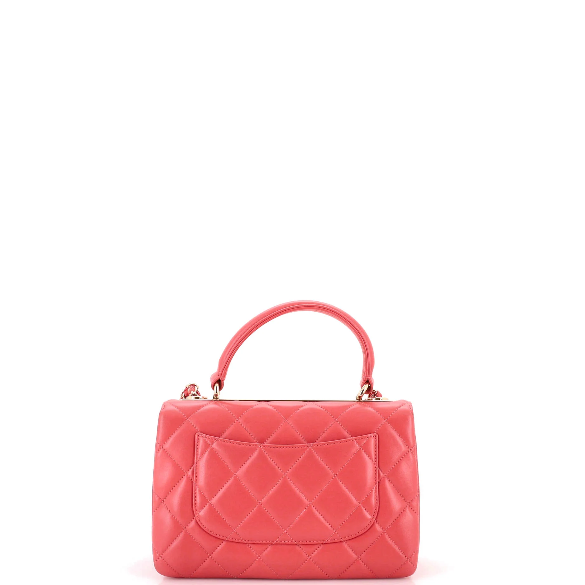Trendy CC Top Handle Bag Quilted Lambskin Small - Image 4