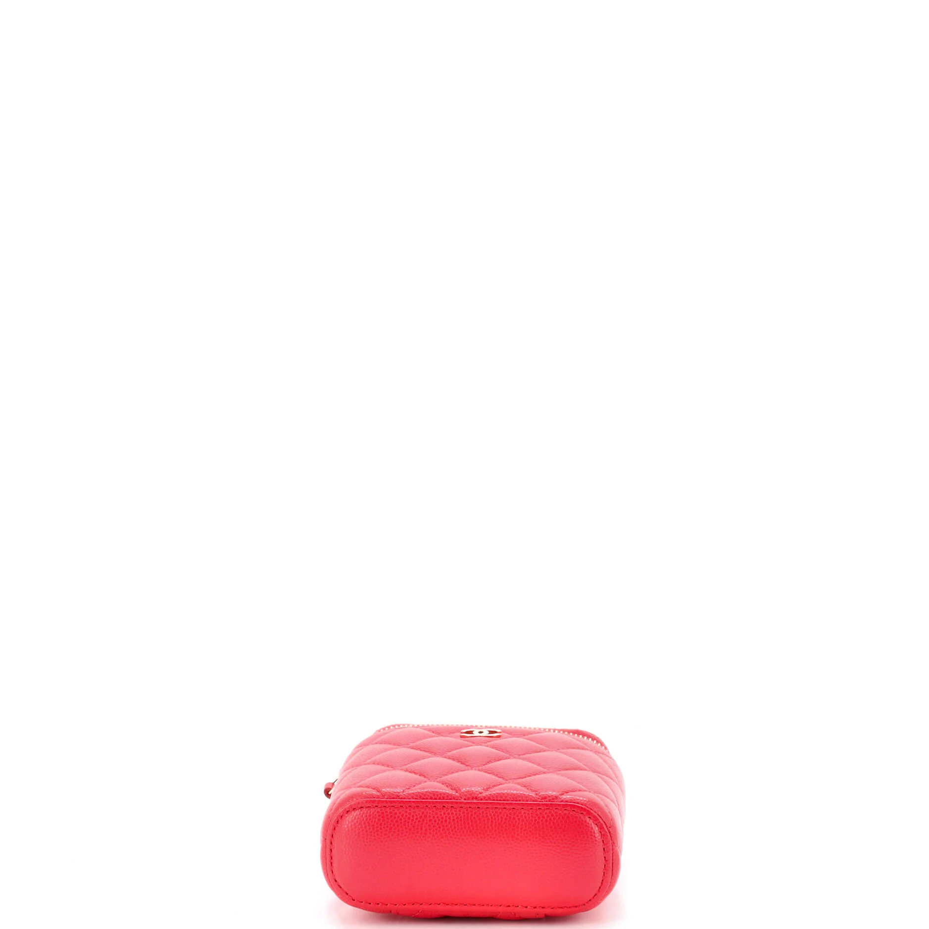 Vertical Classic Vanity Case with Chain Quilted Caviar Mini - Image 4