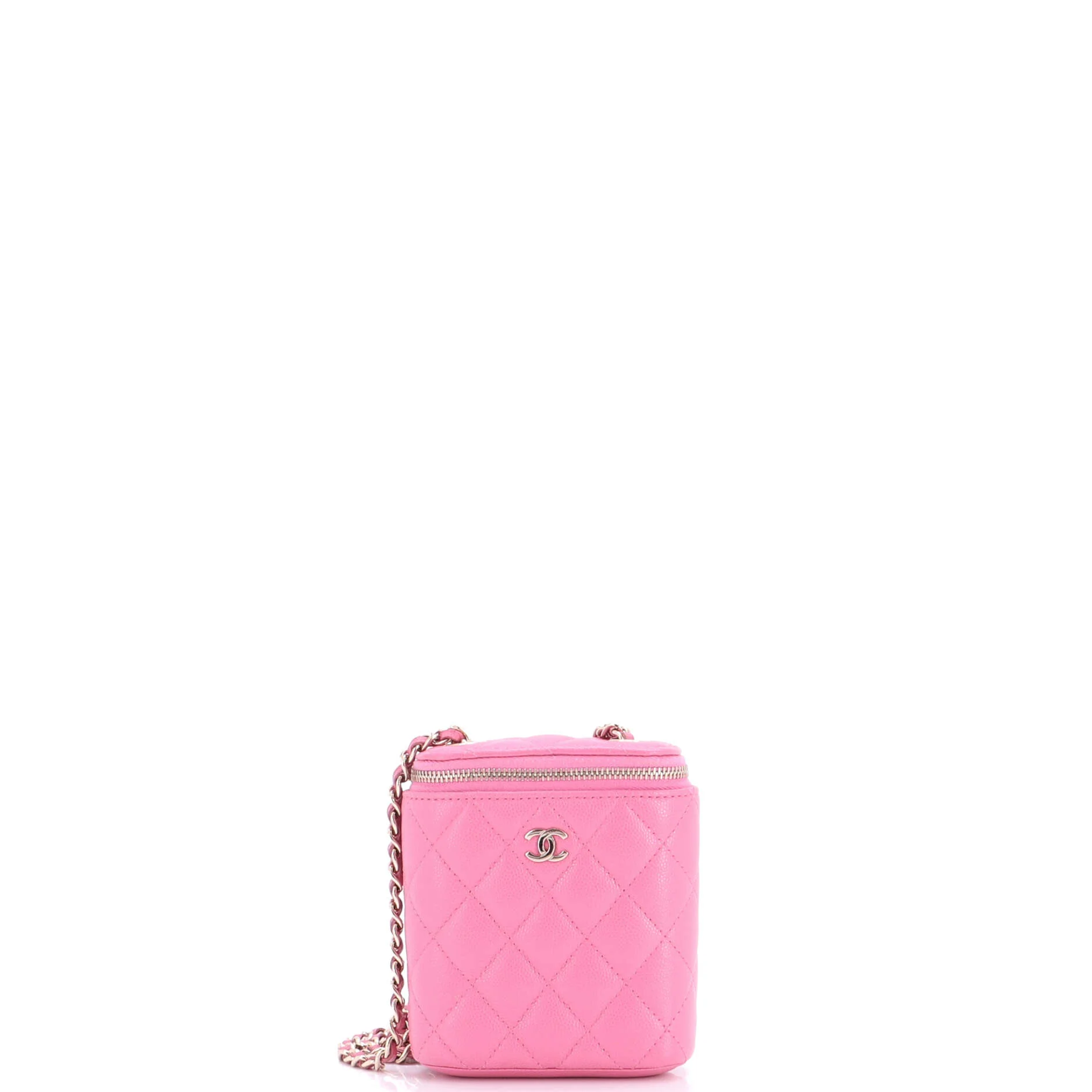 Vertical Classic Vanity Case with Chain Quilted Caviar Mini - Image 2