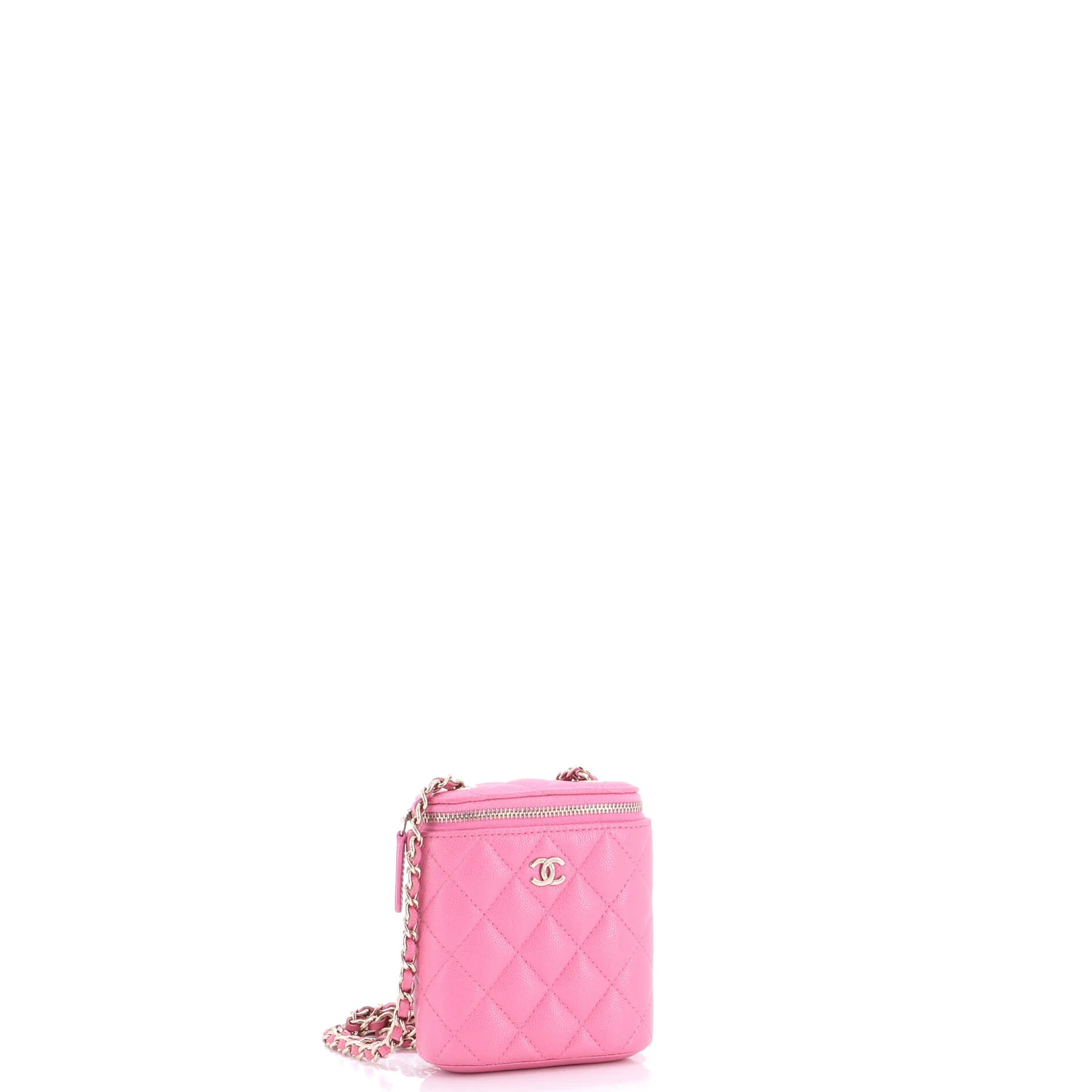 Vertical Classic Vanity Case with Chain Quilted Caviar Mini - Image 3