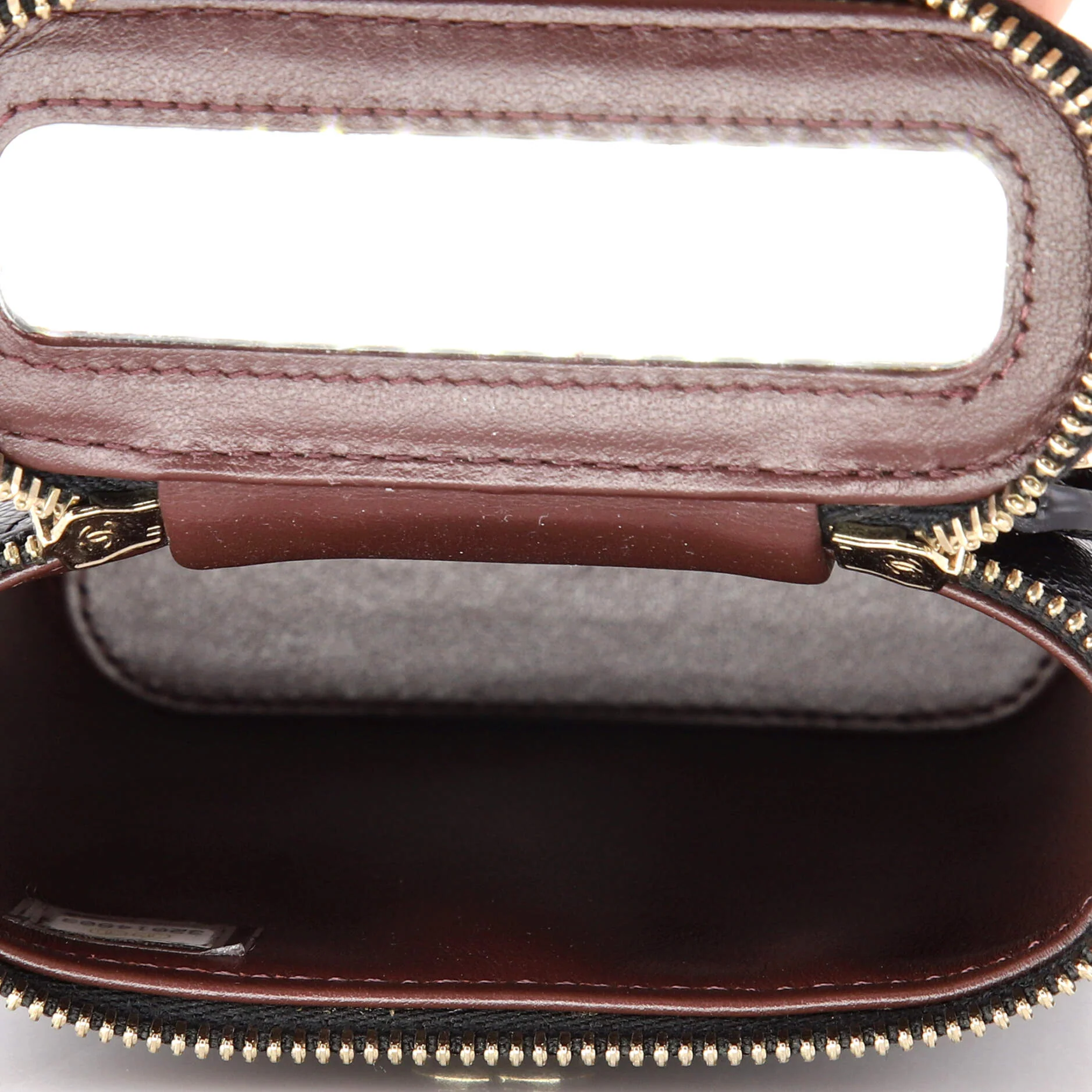 Vertical Classic Vanity Case with Chain Quilted Caviar Small - Image 5