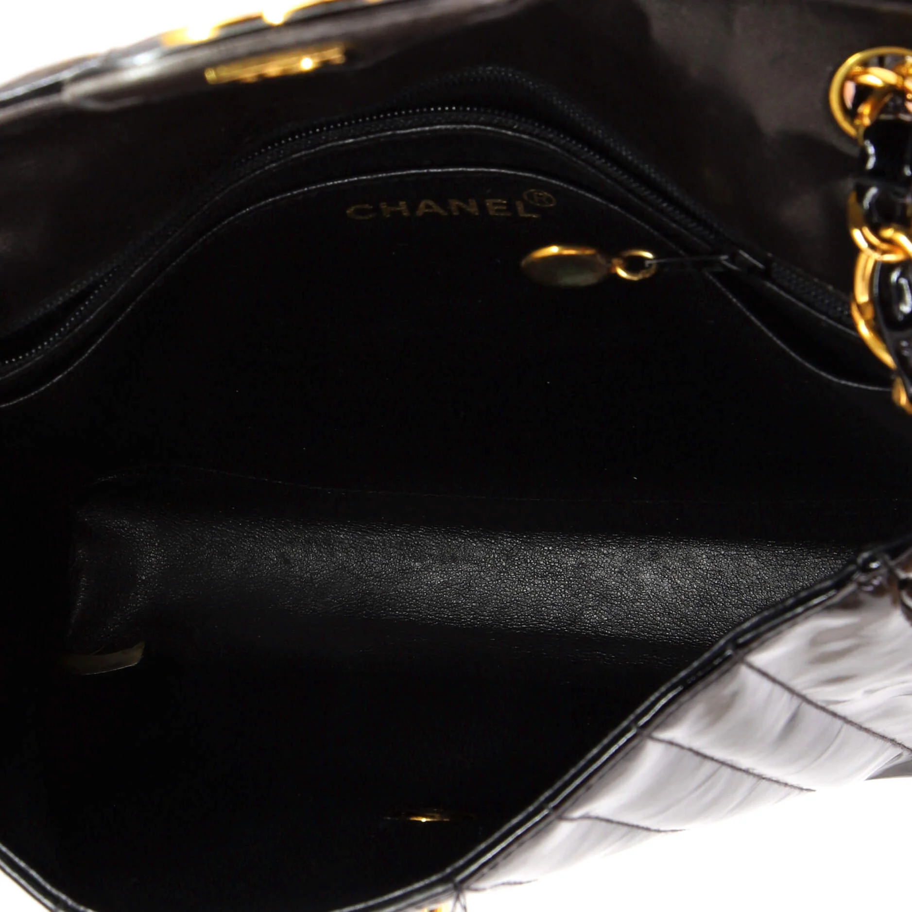 Vintage CC Chain Flap Bag Vertical Quilted Patent Small - Image 5