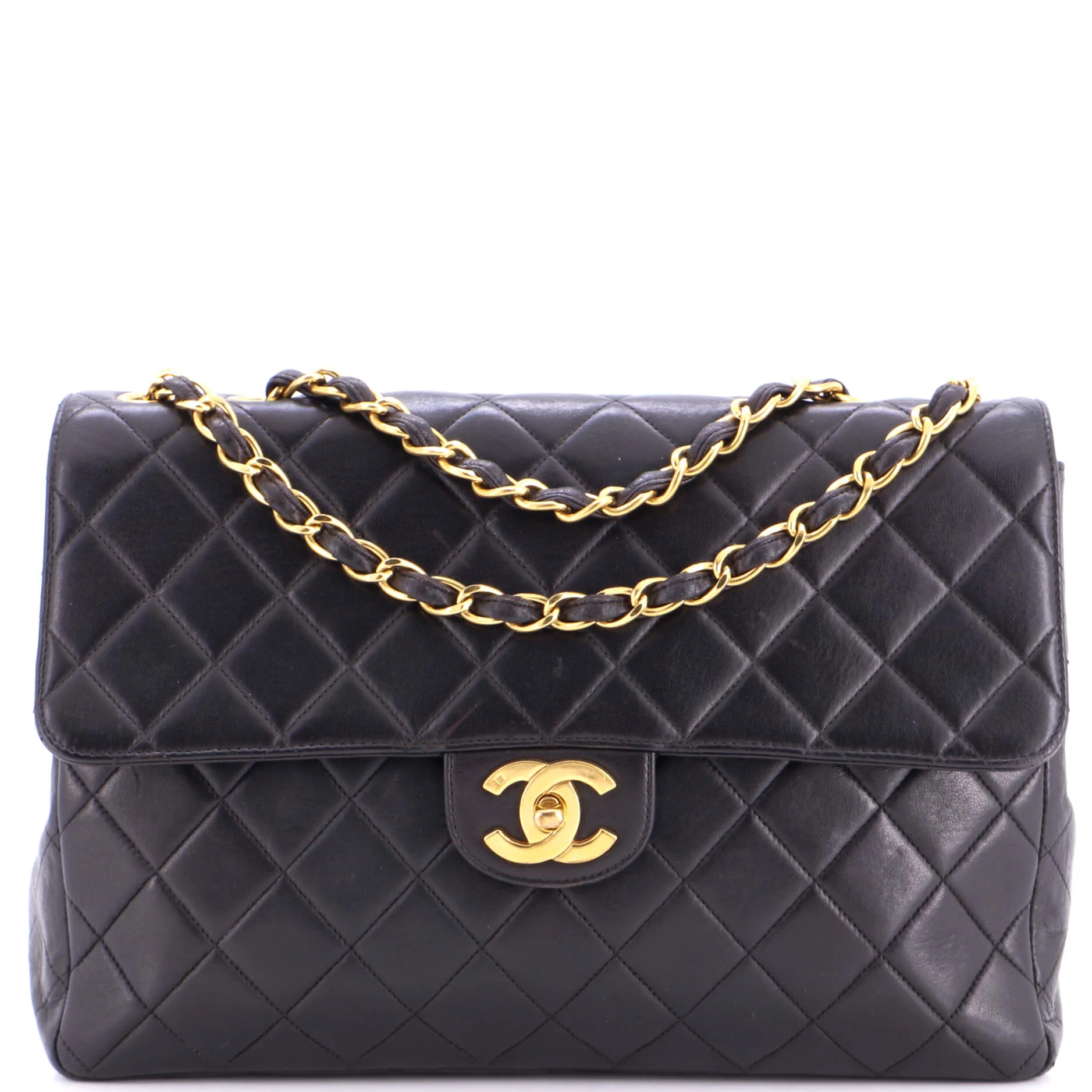 Vintage Classic Single Flap Bag Quilted Lambskin Jumbo