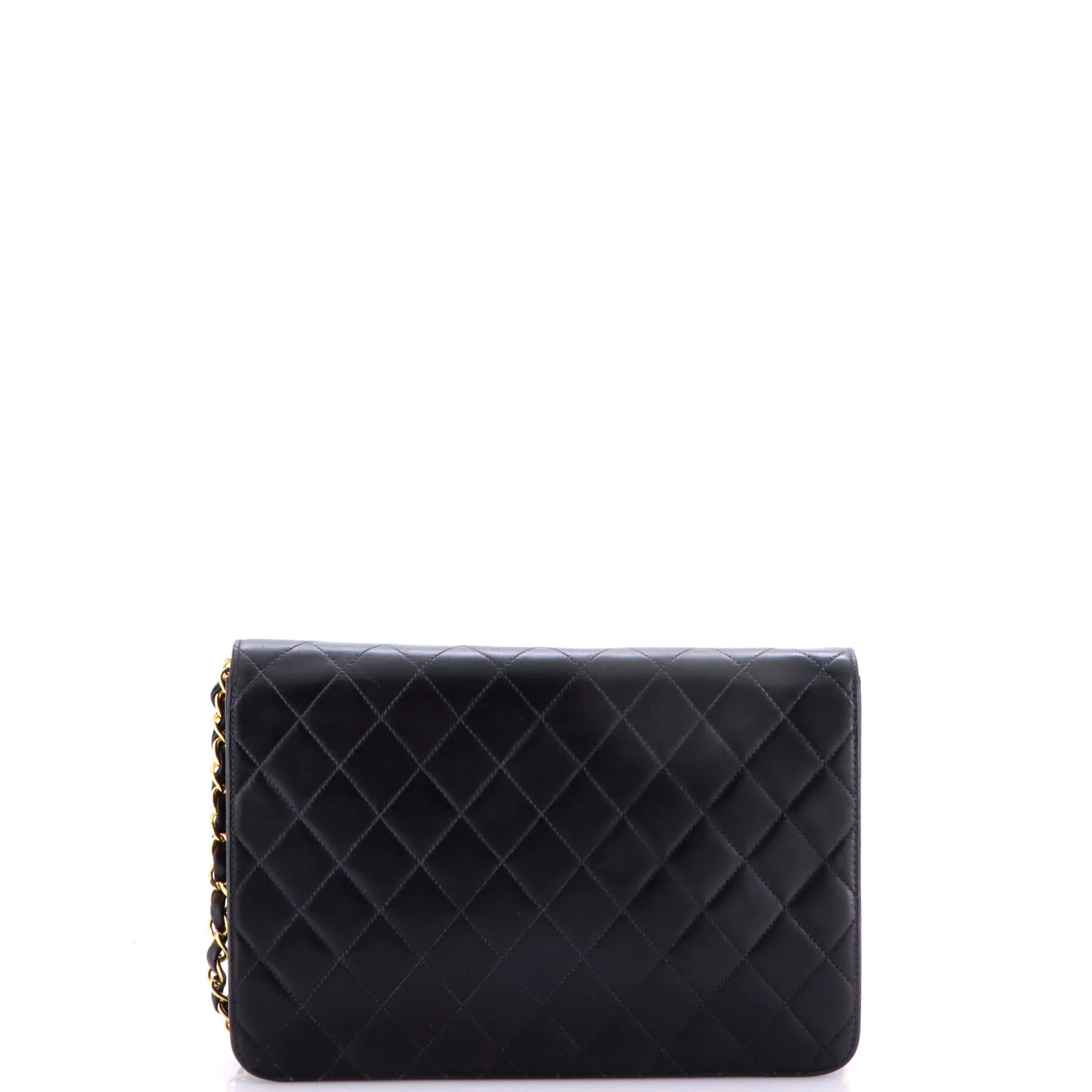 Vintage Clutch with Chain Quilted Leather Medium - Image 4