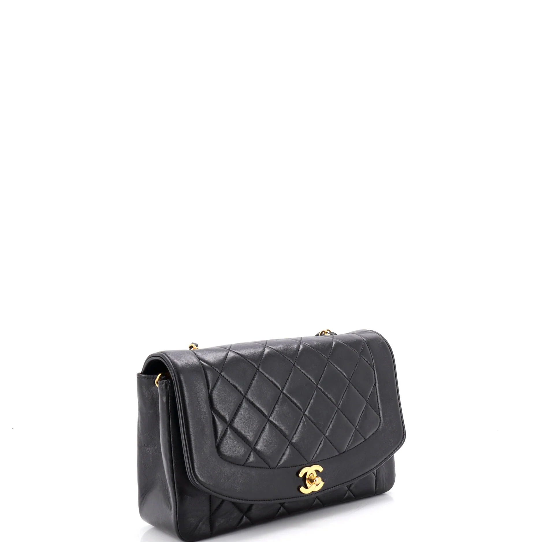 Vintage Diana Flap Bag Quilted Lambskin Medium - Image 3