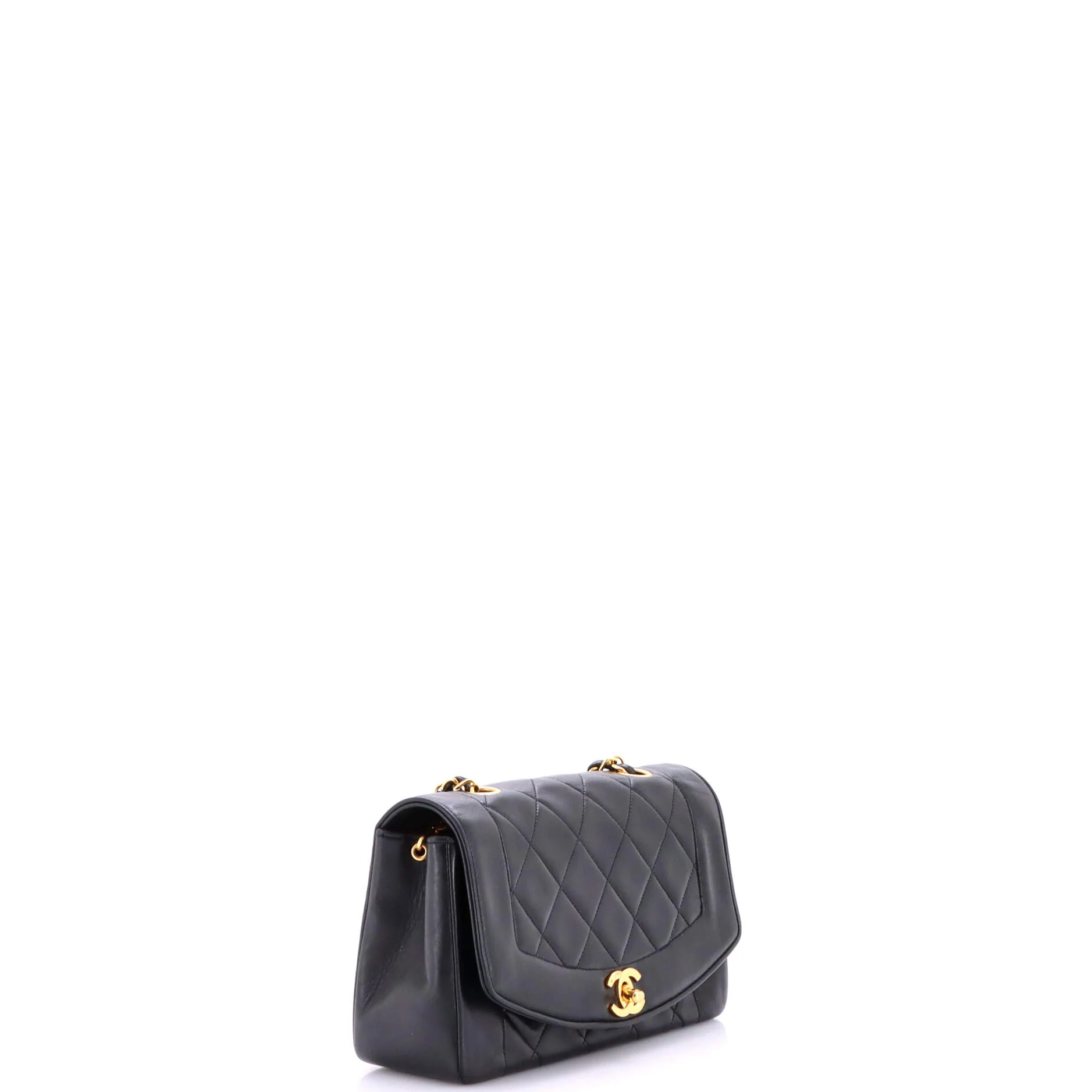 Vintage Diana Flap Bag Quilted Lambskin Small - Image 2