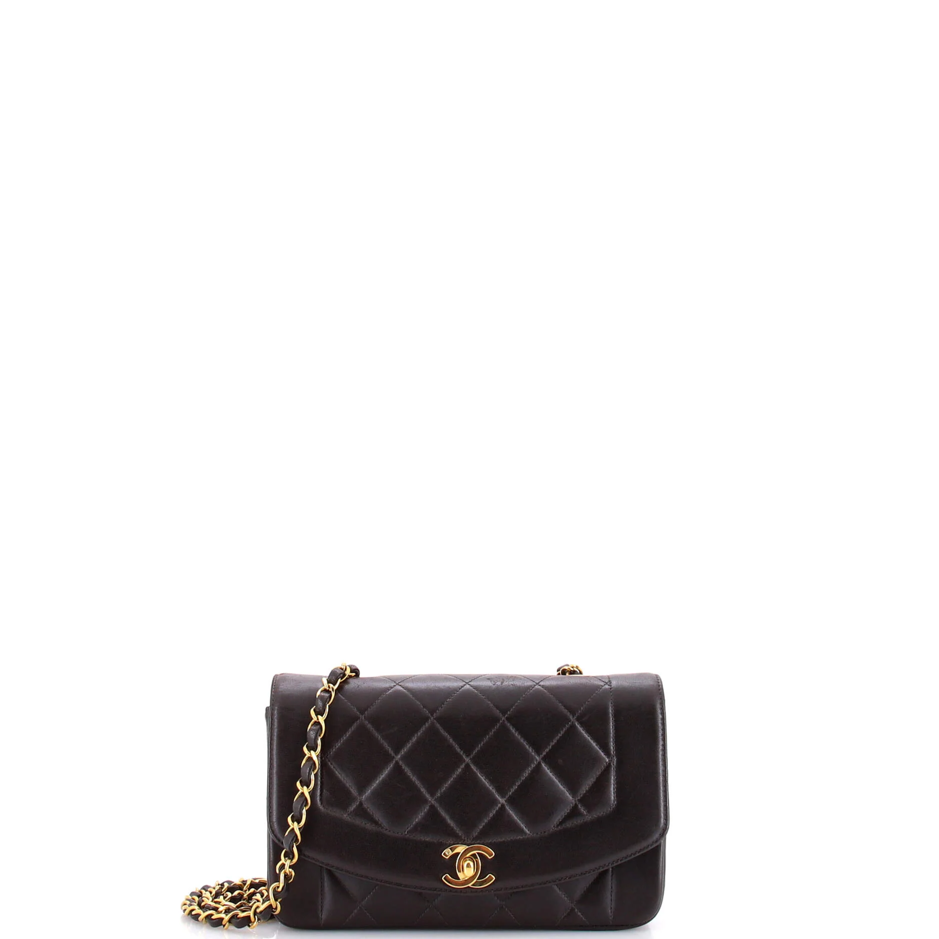 Vintage Diana Flap Bag Quilted Lambskin Small