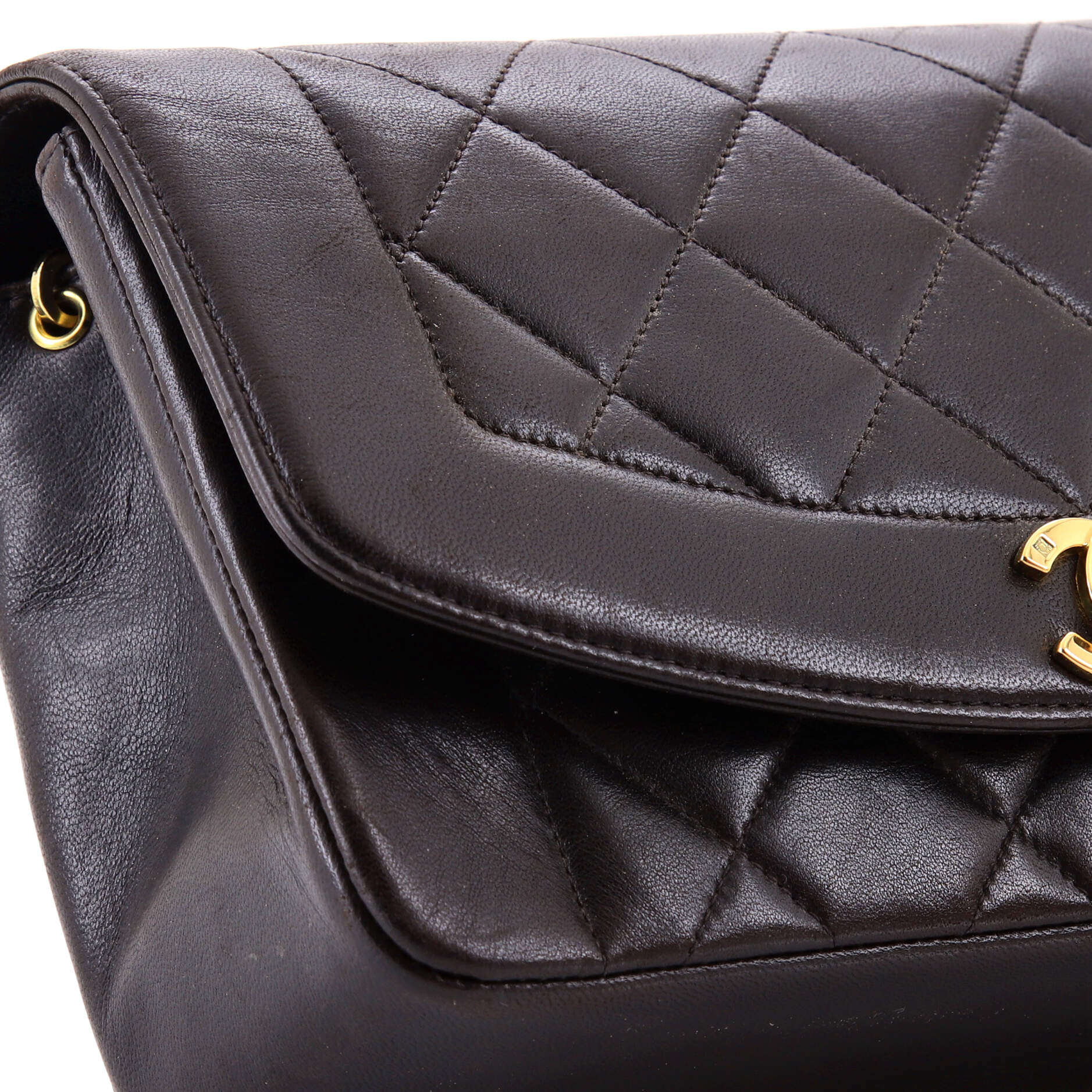 Vintage Diana Flap Bag Quilted Lambskin Small - Image 6