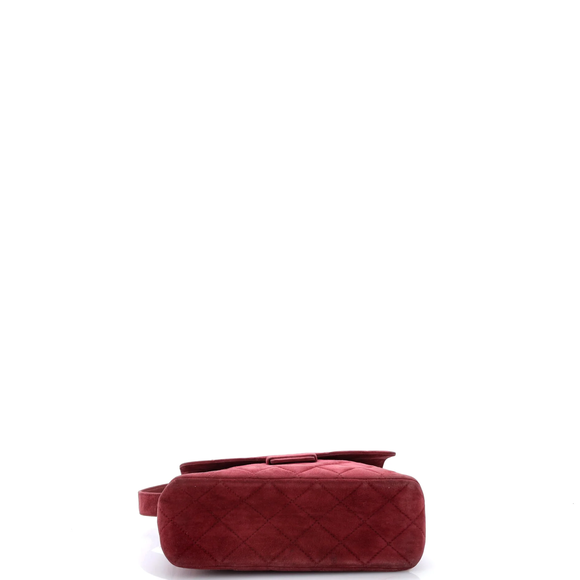 Vintage Flap Shoulder Bag Quilted Suede Medium - Image 4