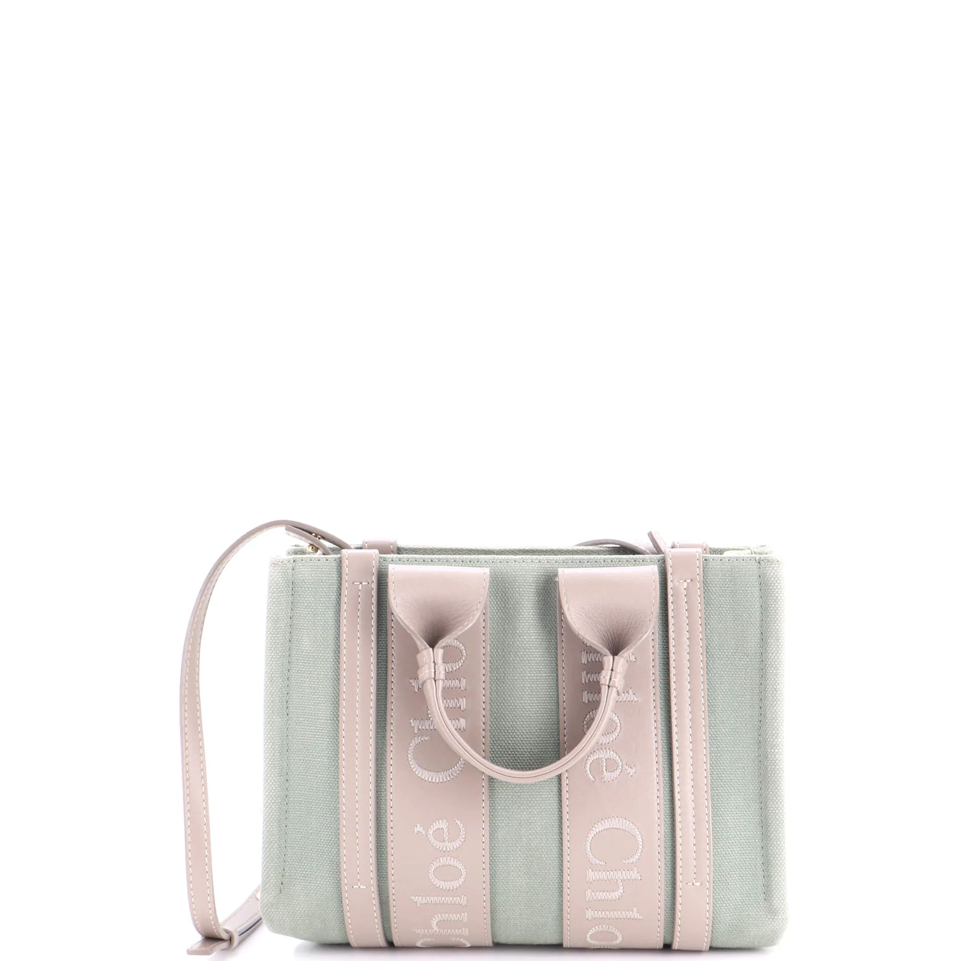 Woody Convertible Tote Linen and Leather Small