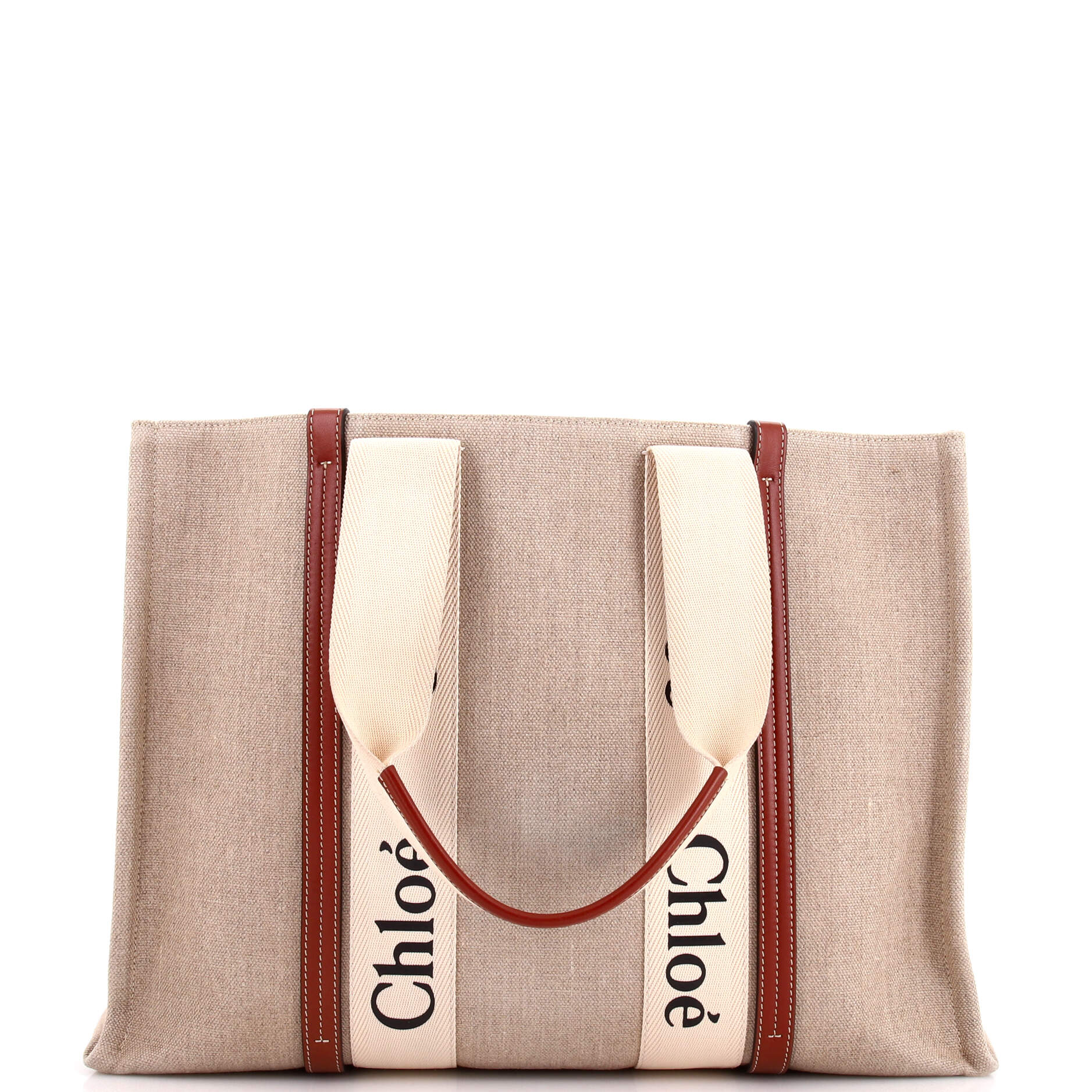Woody Tote Canvas with Leather Large - Image 3