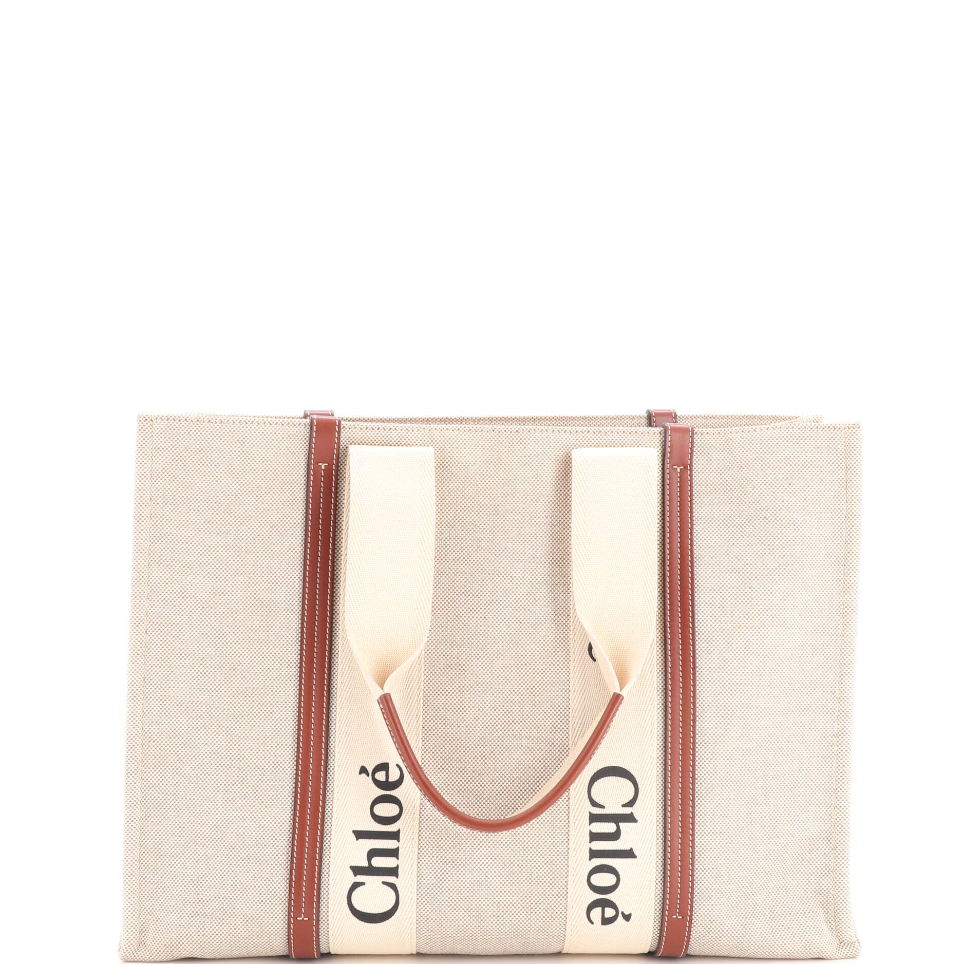 Woody Tote Canvas with Leather Large - Image 3