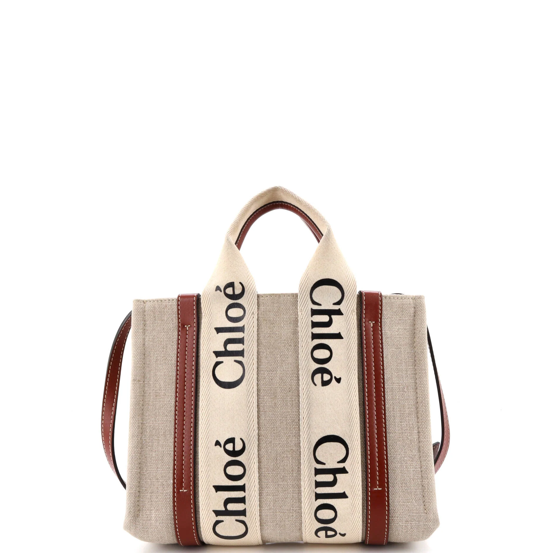 Woody Tote Canvas with Leather Small - Image 3