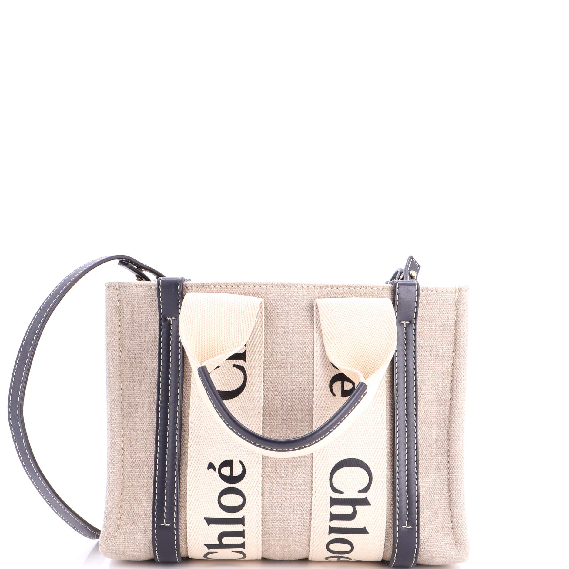 Woody Tote Canvas with Leather Small
