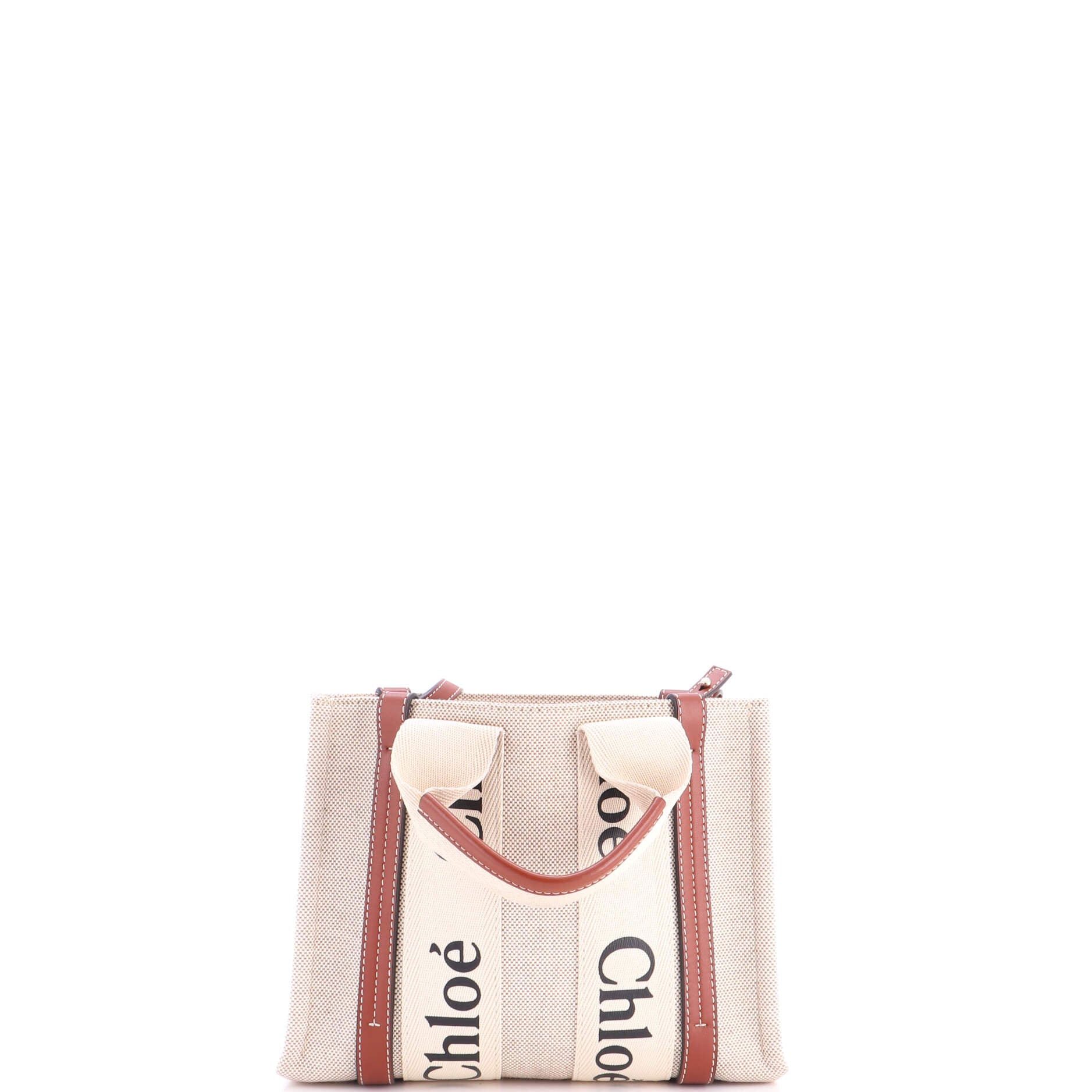 Woody Tote Canvas with Leather Small - Image 3
