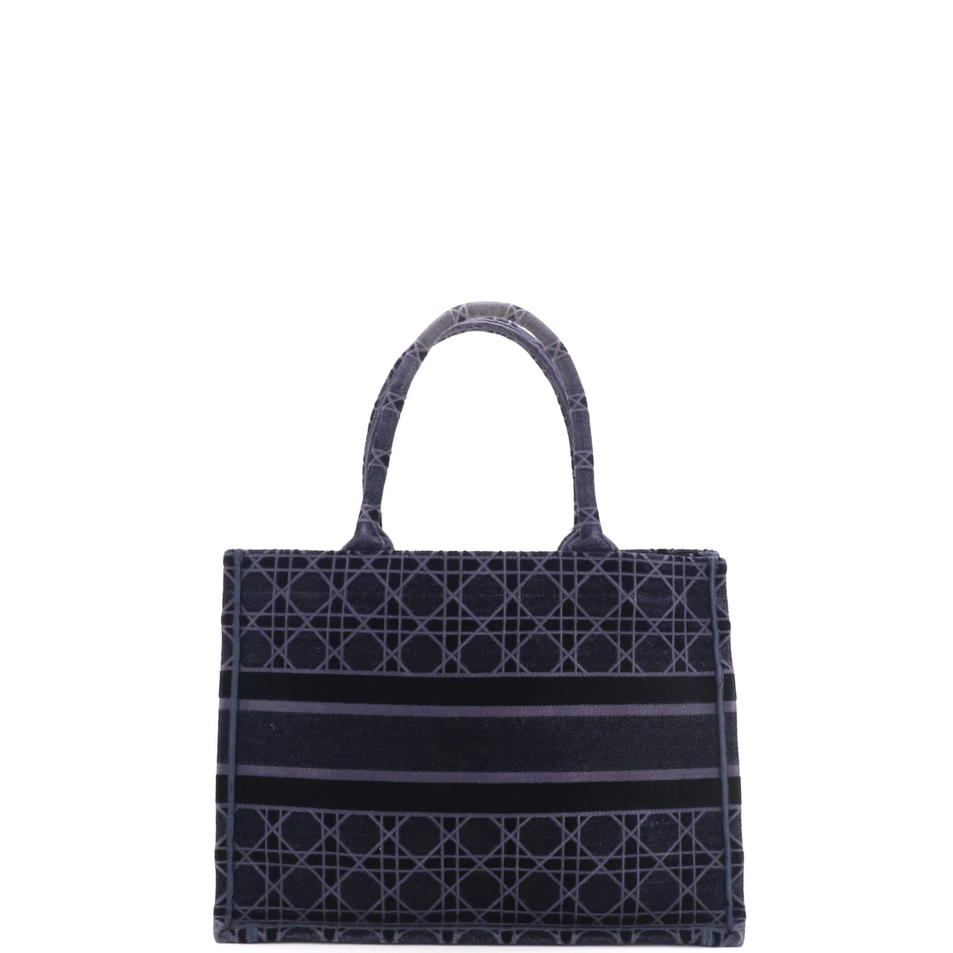 Book Tote Cannage Embroidered Velvet Medium - Image 3