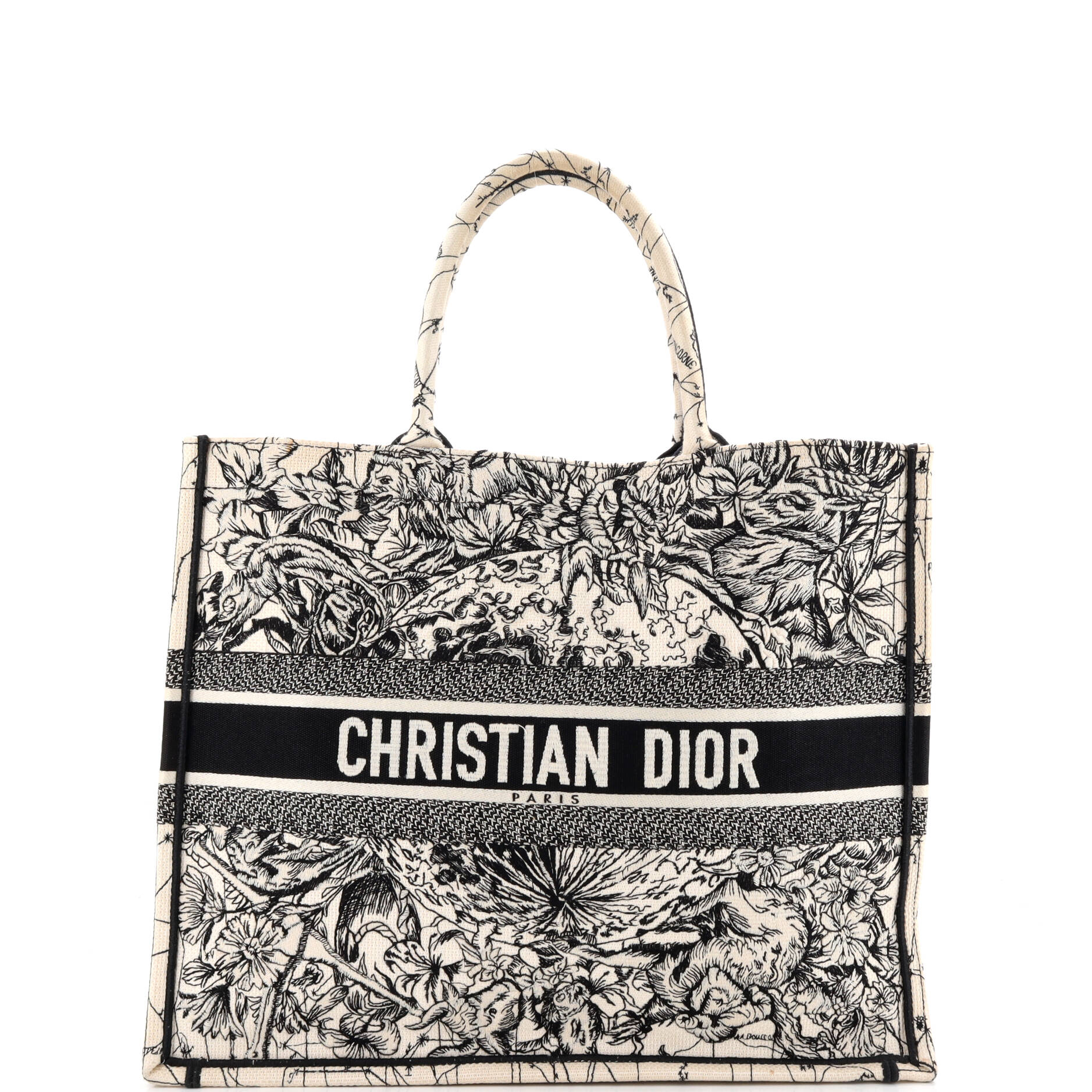 Book Tote Embroidered Canvas Large