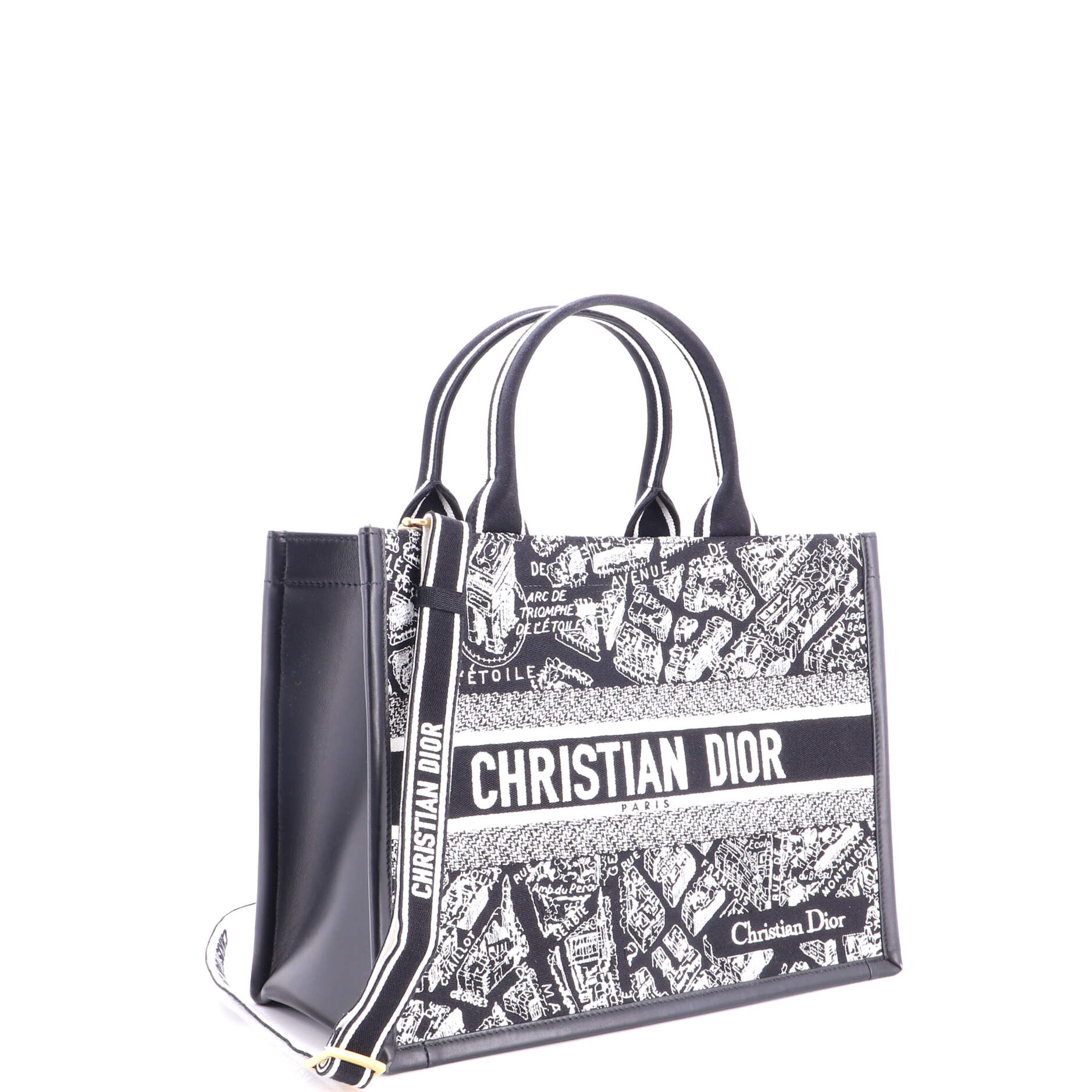 Book Tote with Strap Embroidered Canvas Medium - Image 2