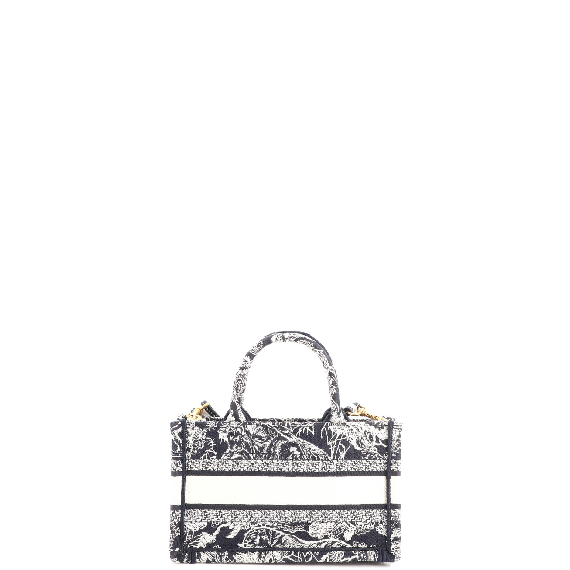 Book Tote with Strap Embroidered Canvas Mini - Image 3