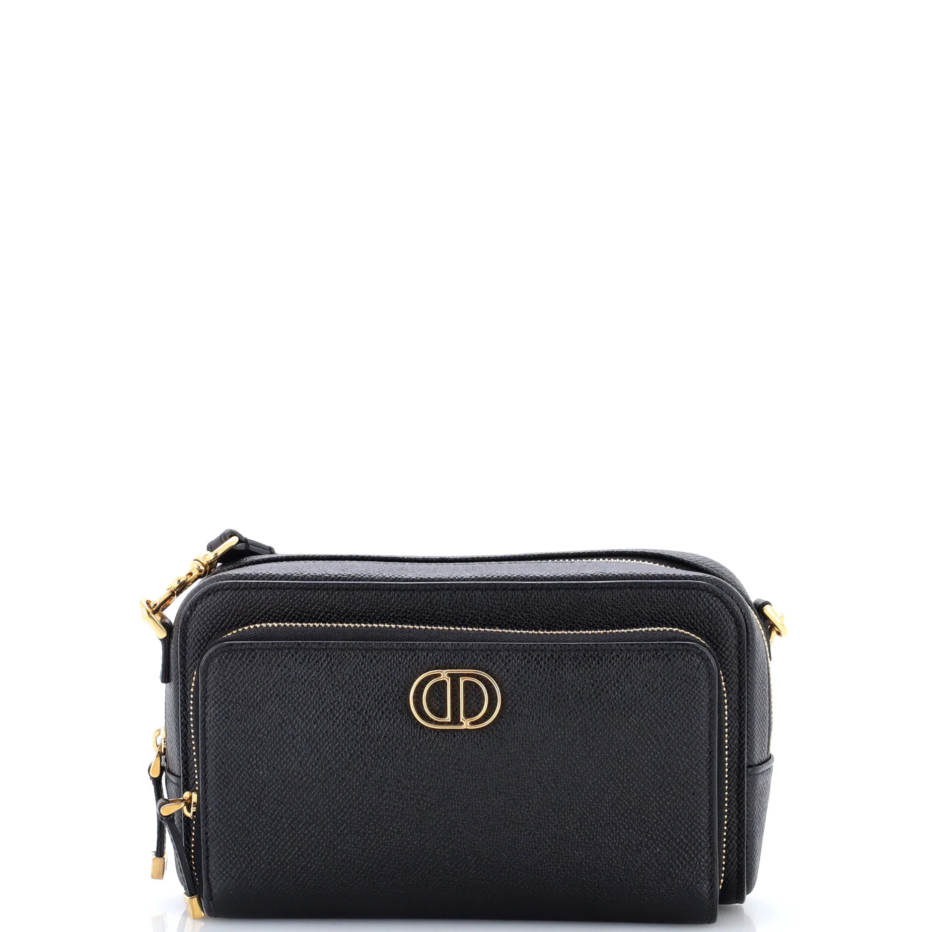 Caro Double Pouch Crossbody Bag Leather