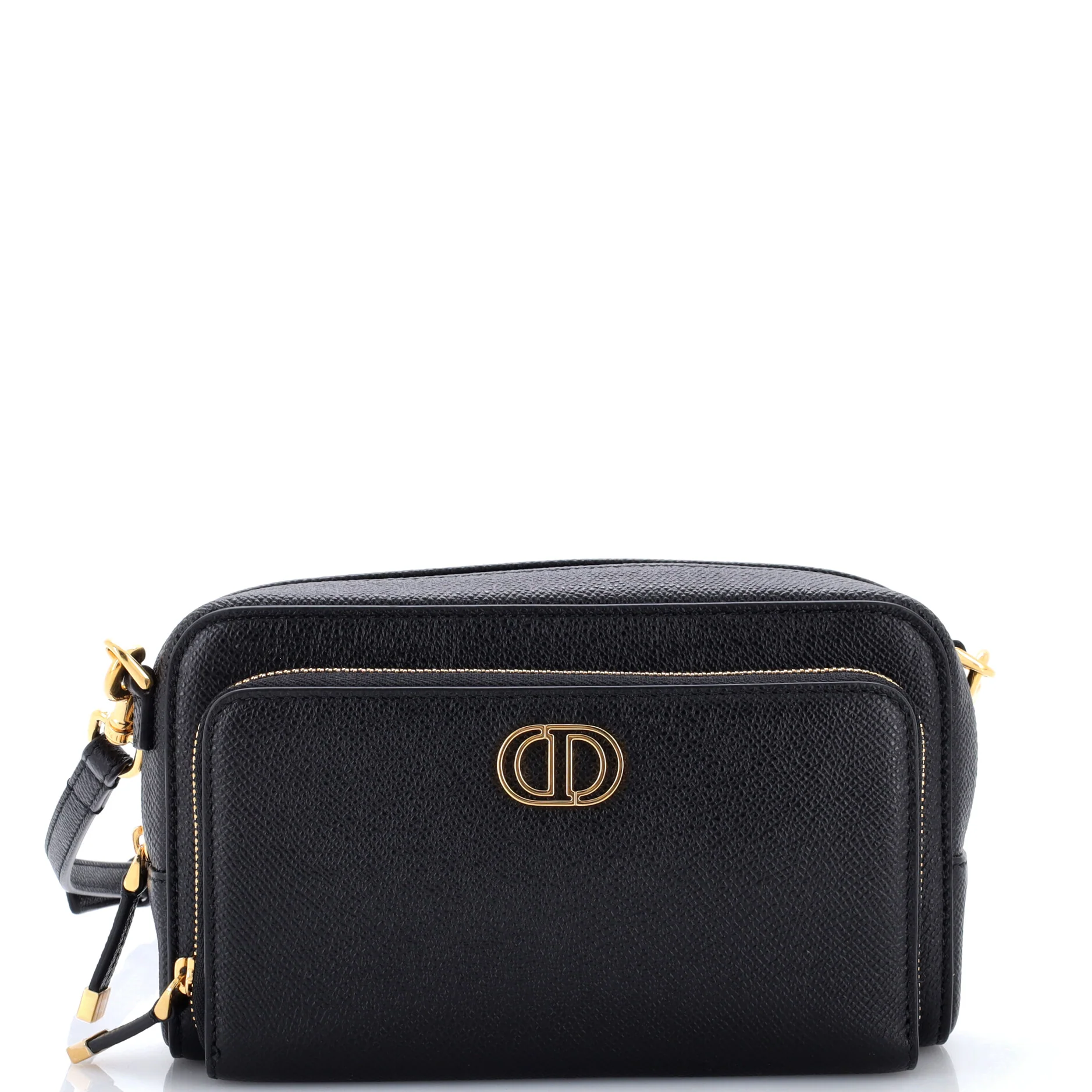 Caro Double Pouch Crossbody Bag Leather
