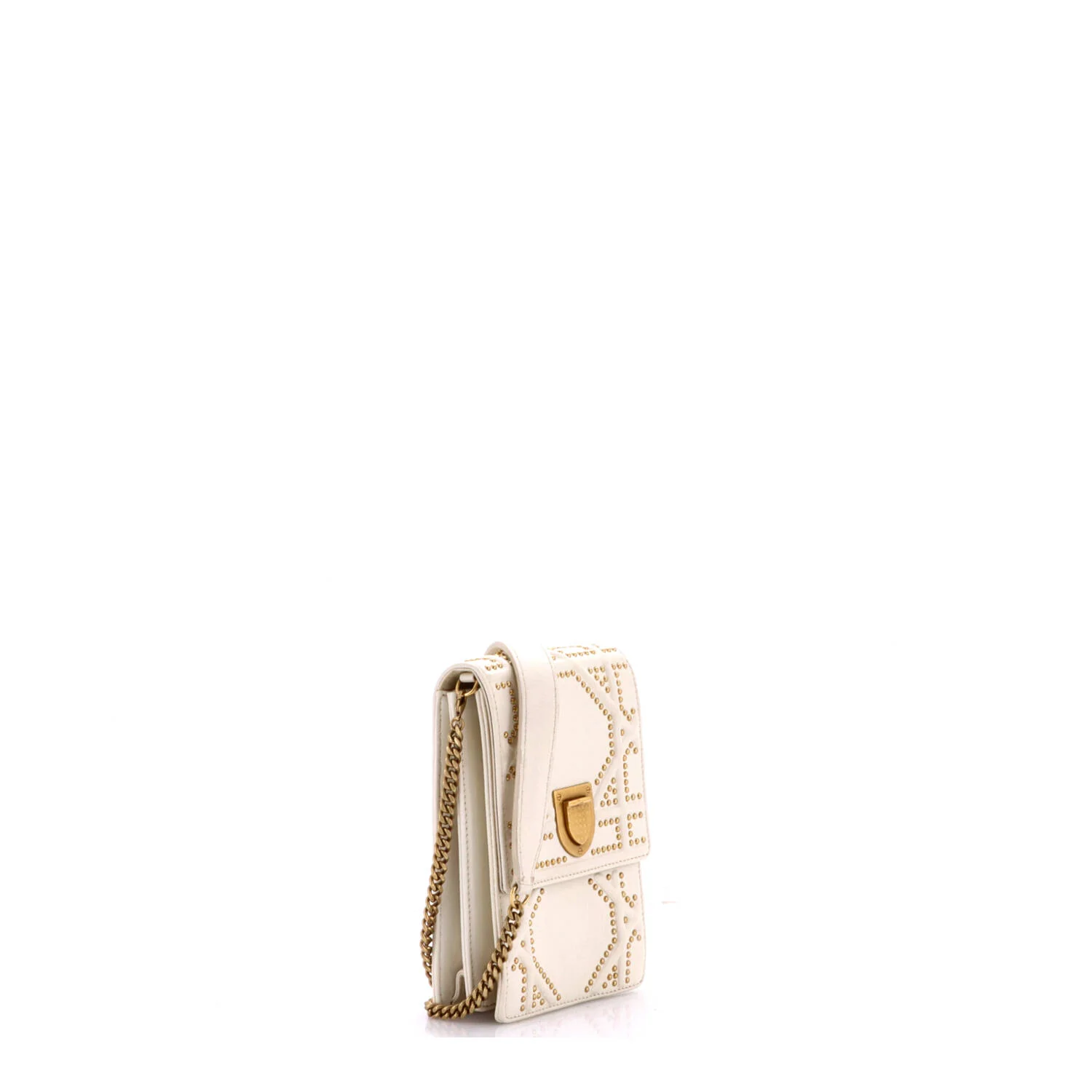 Diorama Vertical Clutch on Chain Studded Leather - Image 2