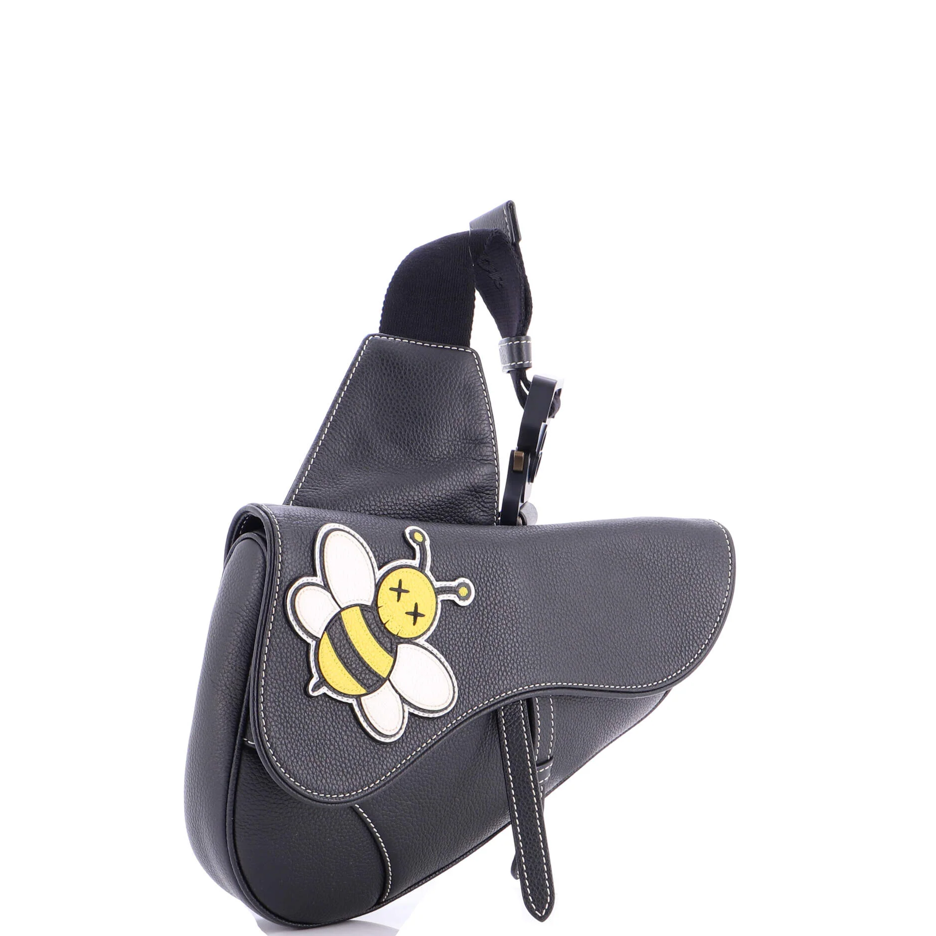 KAWS Saddle Crossbody Bag Leather with Applique - Image 2