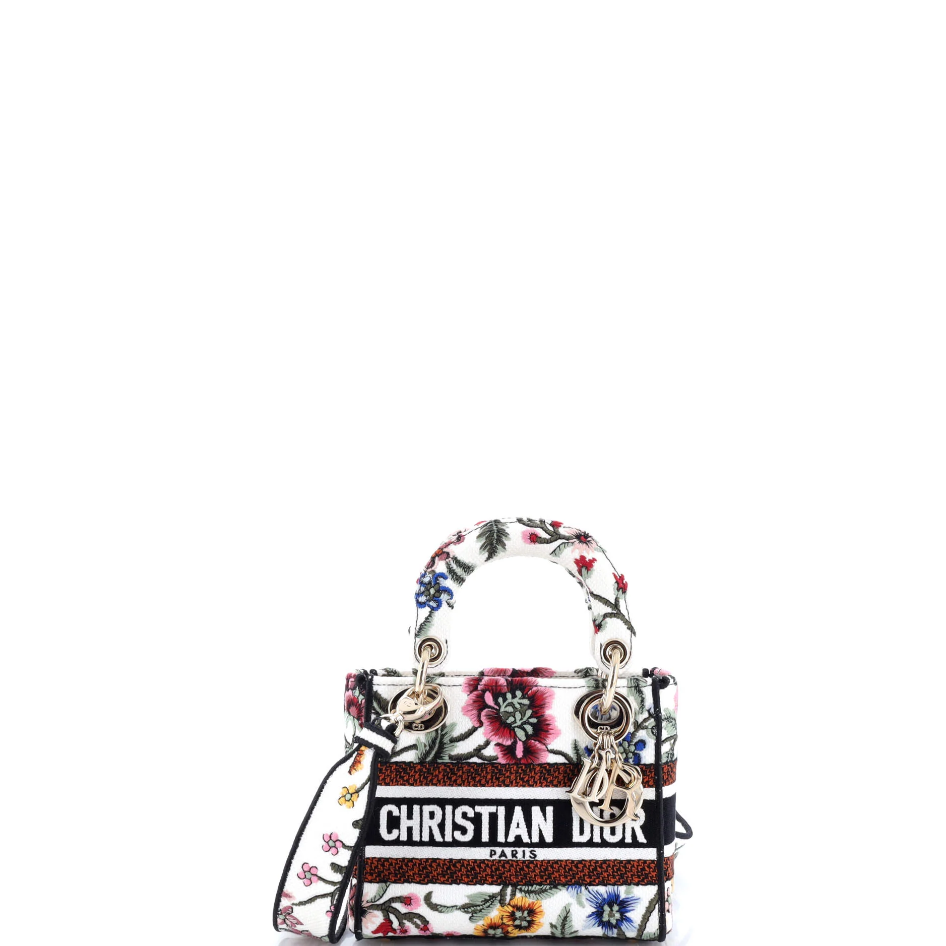 Lady D-Lite Bag Embroidered Canvas Mini