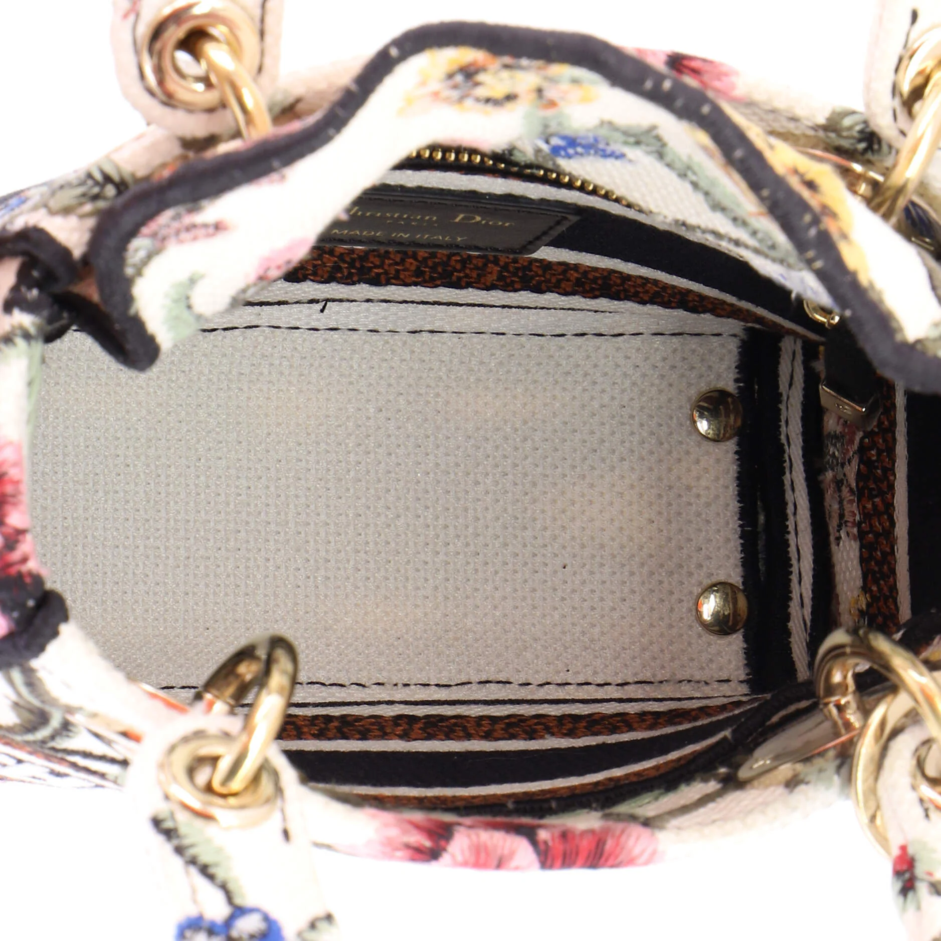 Lady D-Lite Bag Embroidered Canvas Mini - Image 5