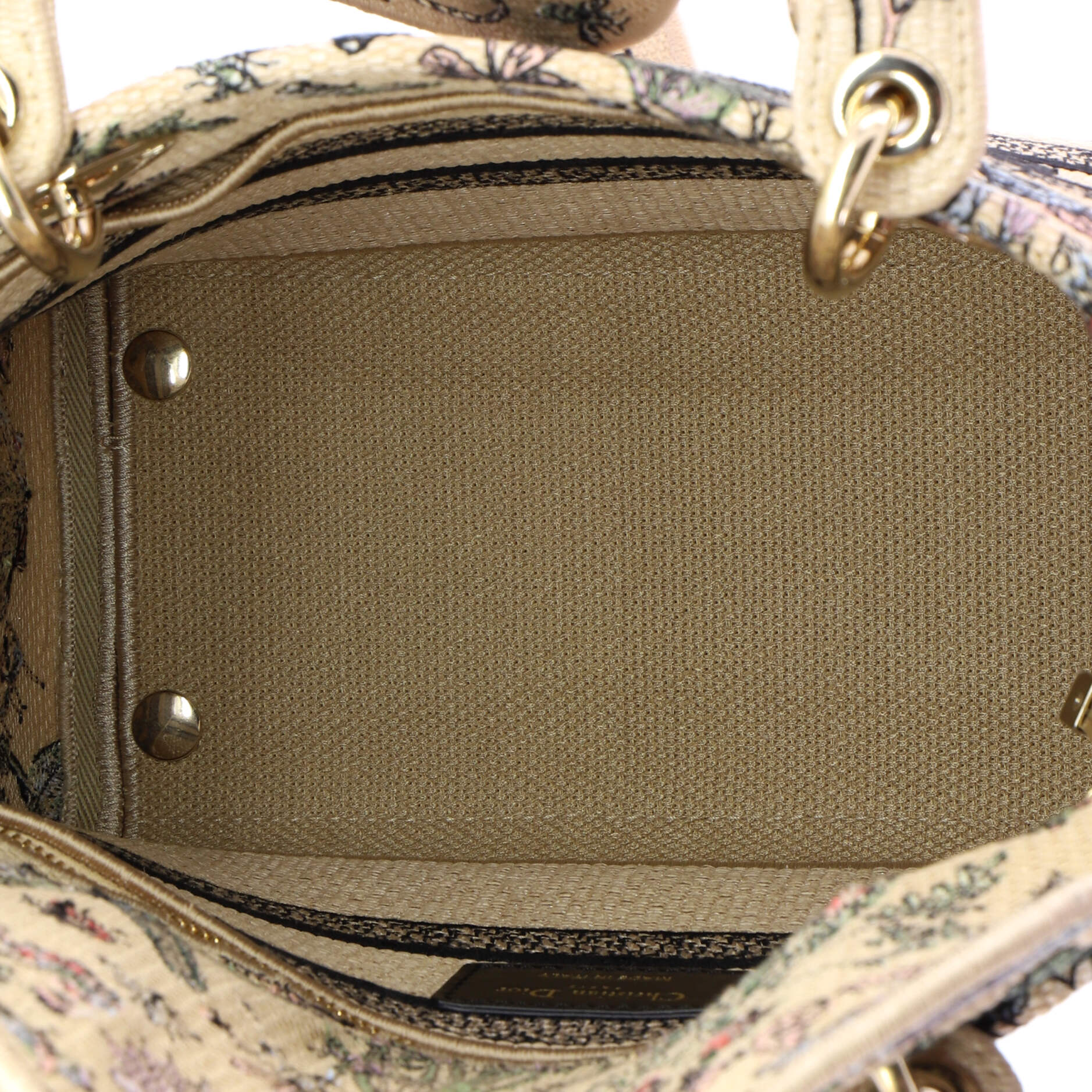 Lady D-Lite Bag Embroidered Raffia Medium - Image 5