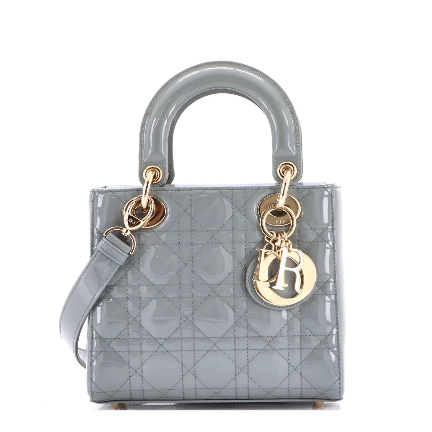 Lady Dior Bag Cannage Quilt Patent Small