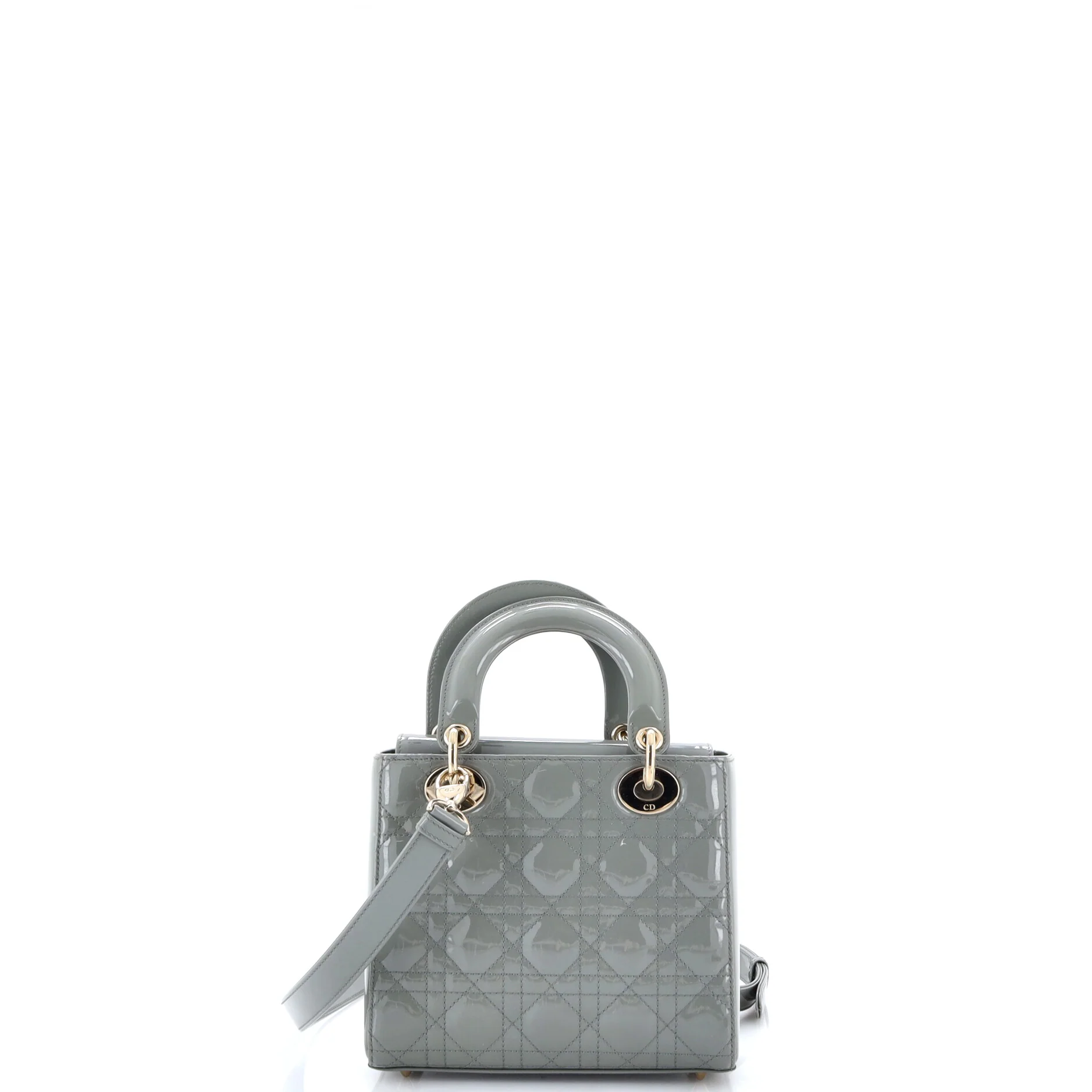 Lady Dior Bag Cannage Quilt Patent Small - Image 3