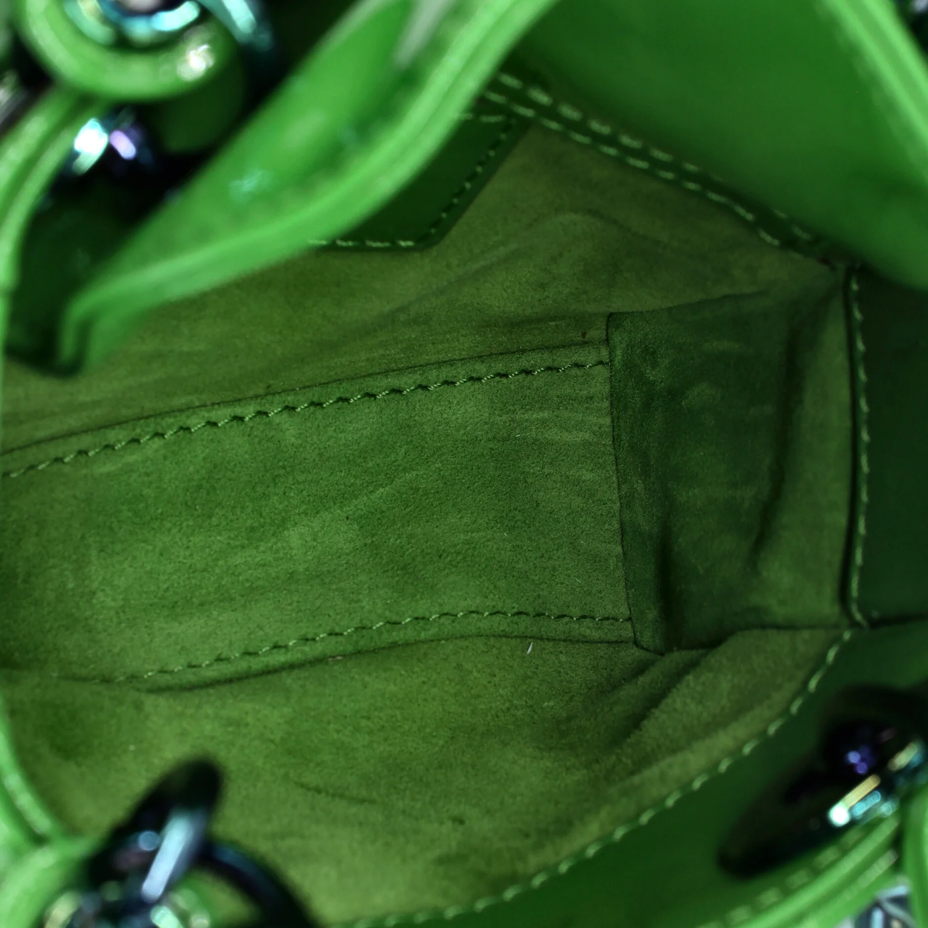 Lady Dior Bag Cannage Quilt Patent with Rainbow Hardware Micro - Image 5