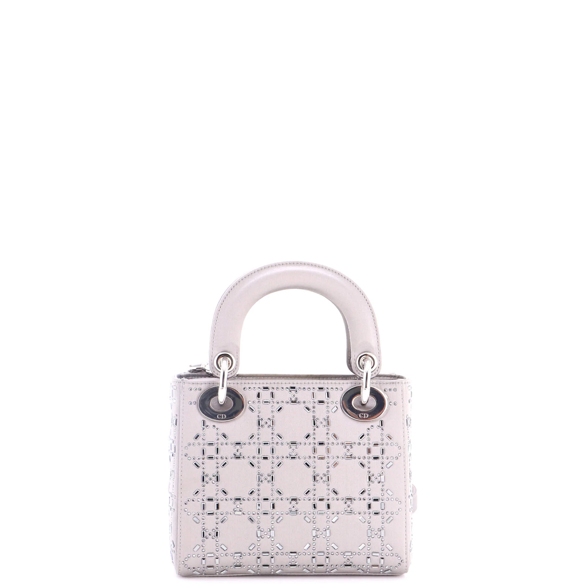 Lady Dior Bag Crystal Embellished Cannage Quilt Satin Mini - Image 3