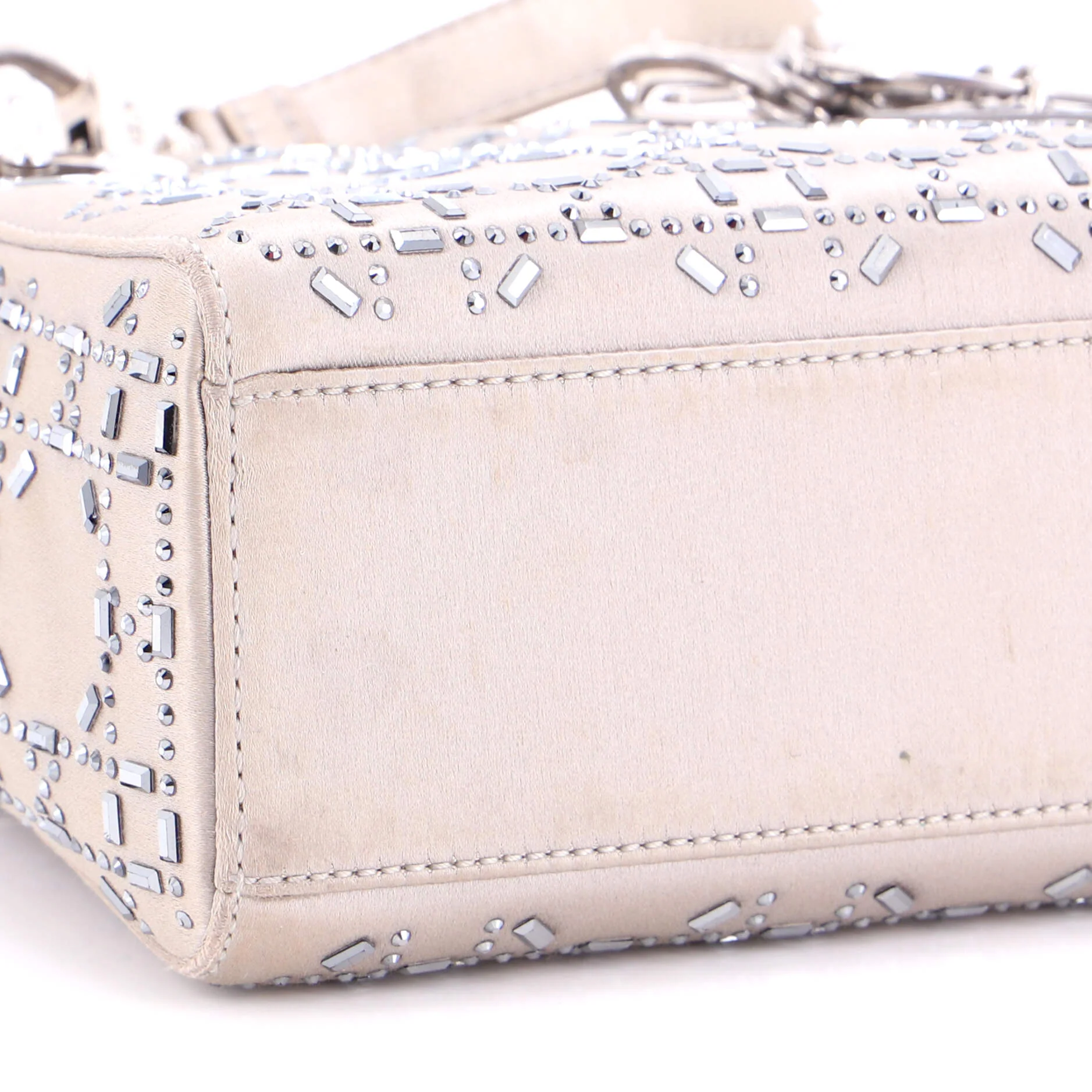 Lady Dior Bag Crystal Embellished Cannage Quilt Satin Mini - Image 6