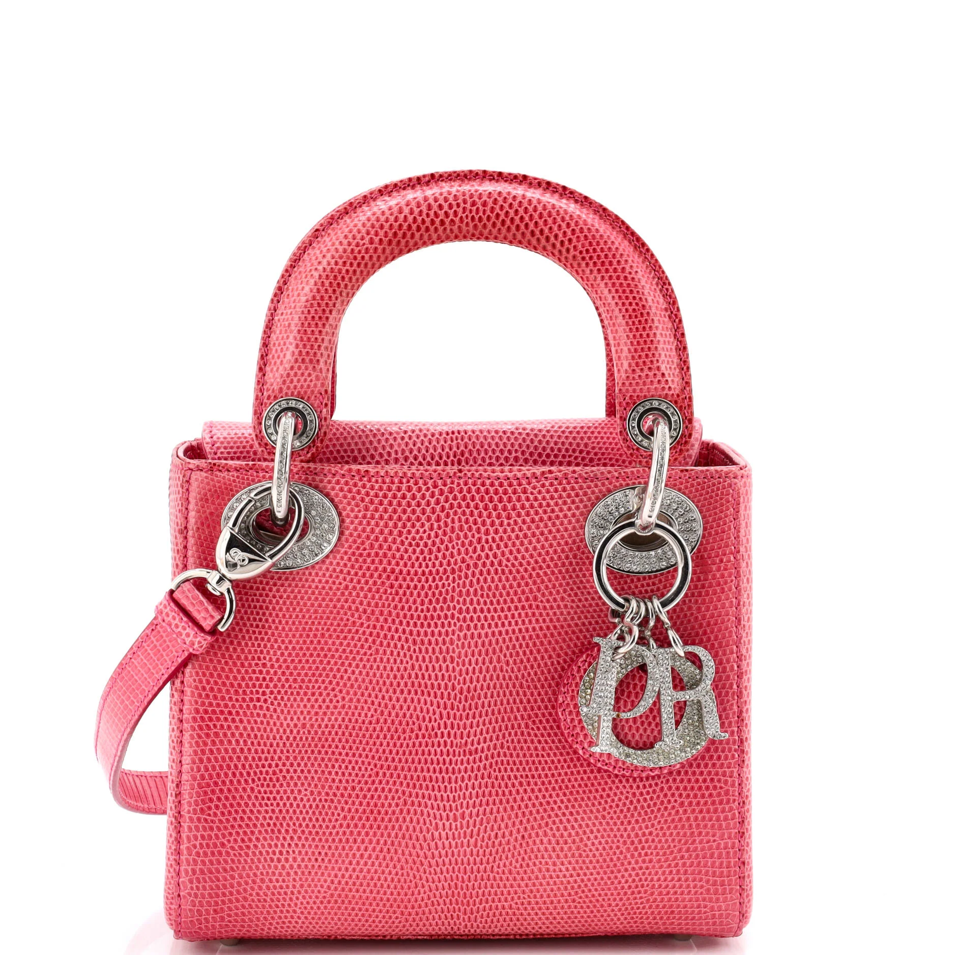 Lady Dior Bag Lizard with Crystal Charms Mini