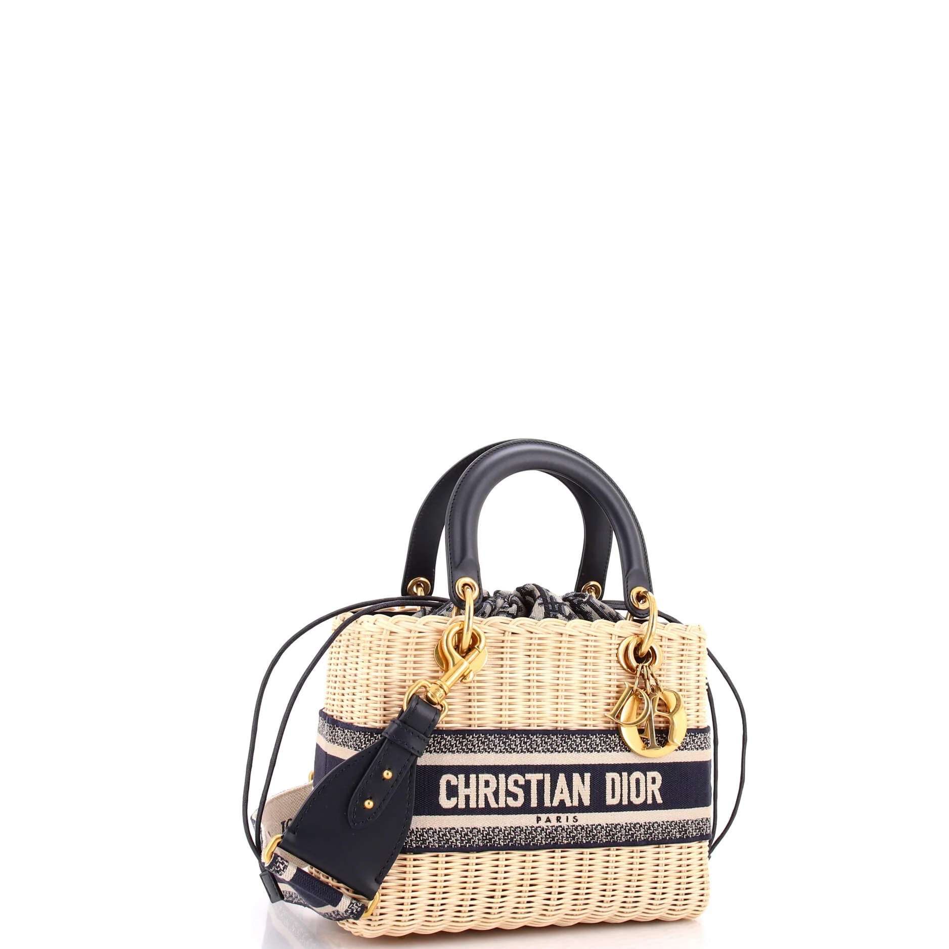 Lady Dior Bag Wicker and Oblique Canvas Medium - Image 2