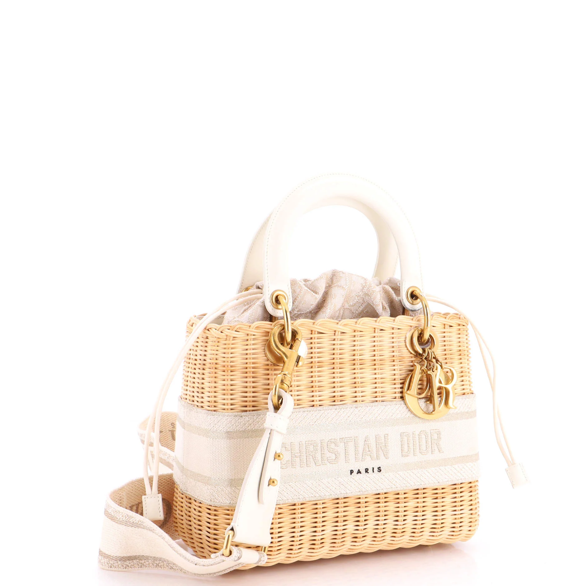 Lady Dior Bag Wicker and Oblique Canvas Medium - Image 2