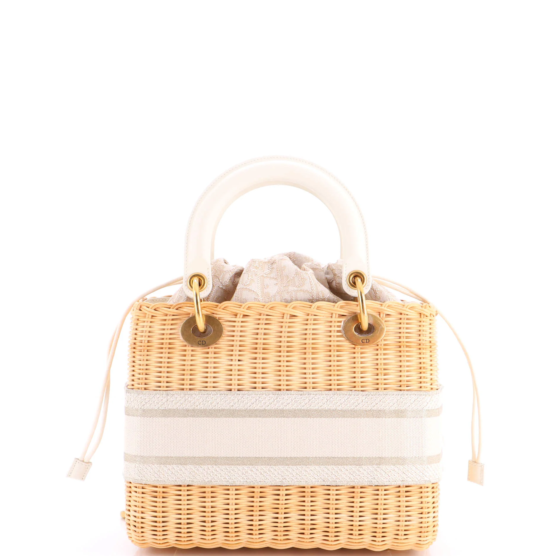 Lady Dior Bag Wicker and Oblique Canvas Medium - Image 3