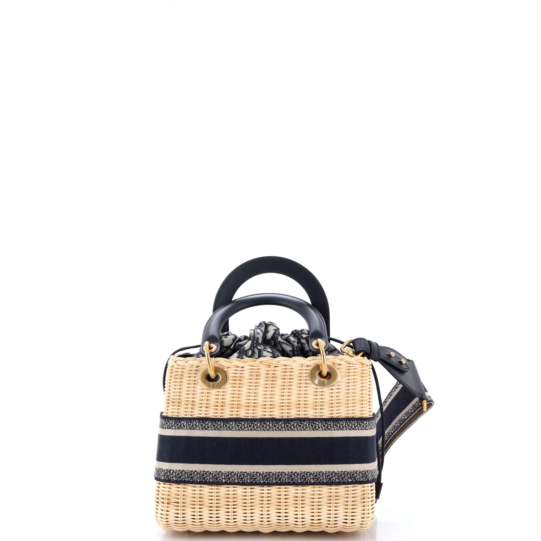 Lady Dior Bag Wicker and Oblique Canvas Medium - Image 3