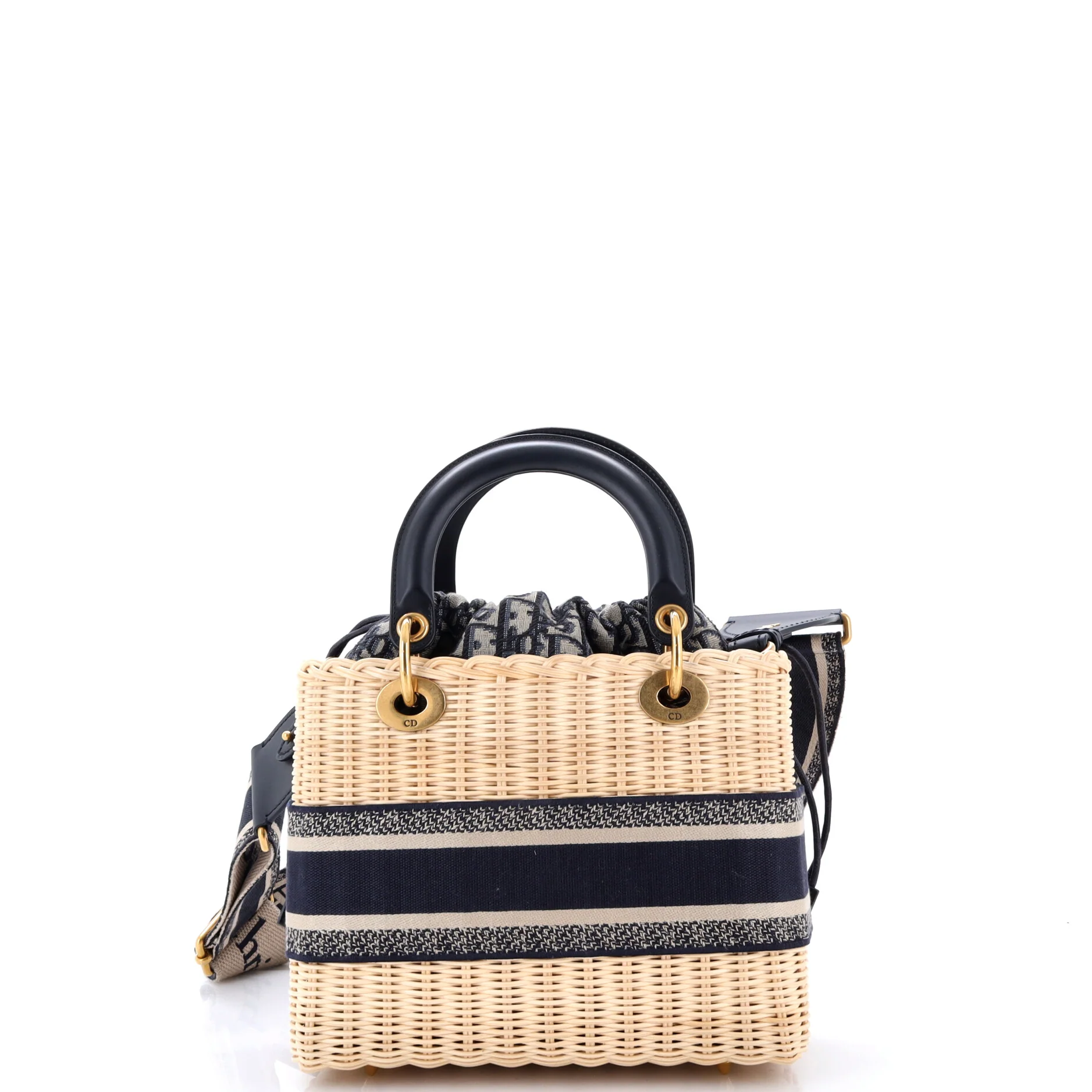 Lady Dior Bag Wicker and Oblique Canvas Medium - Image 3