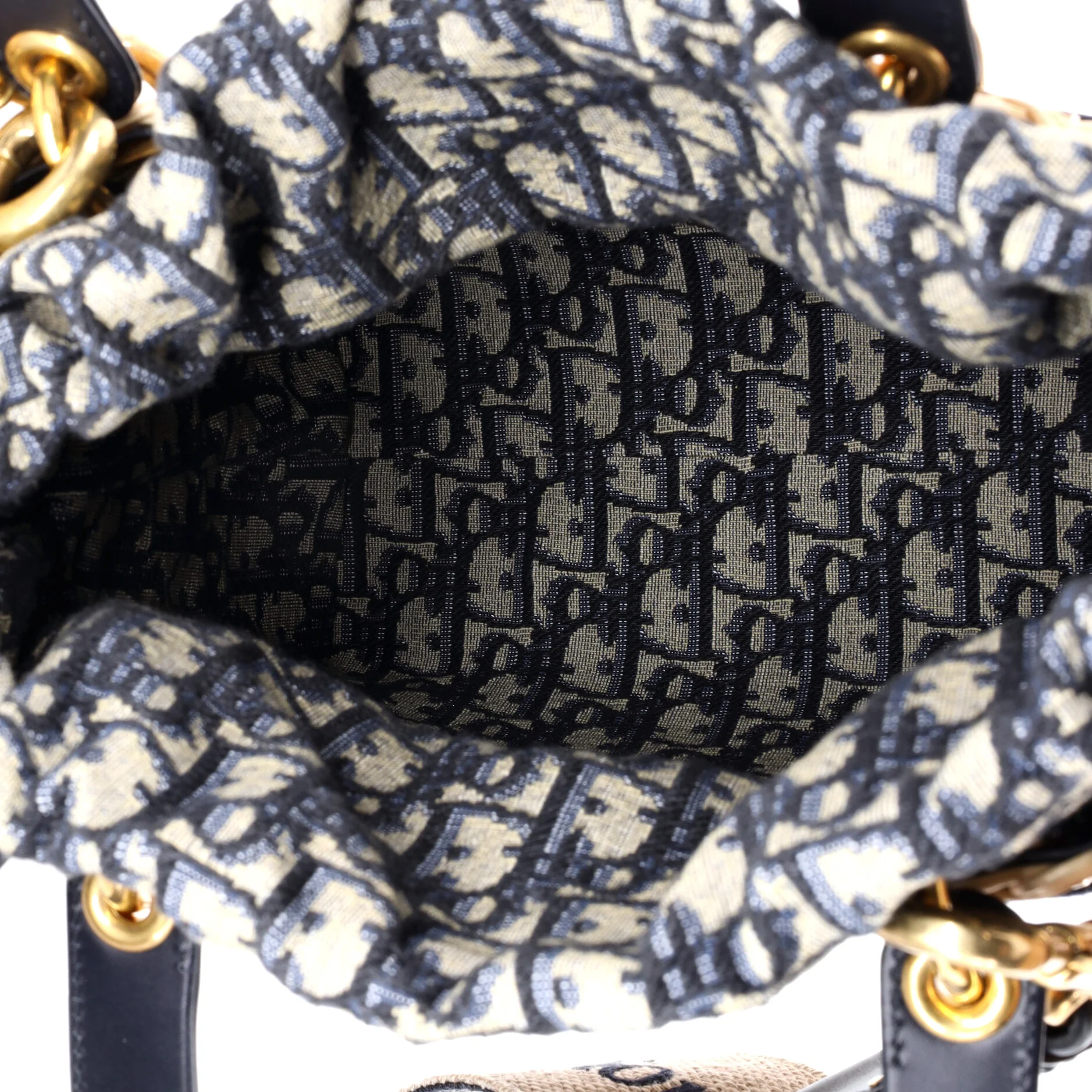 Lady Dior Bag Wicker and Oblique Canvas Medium - Image 5