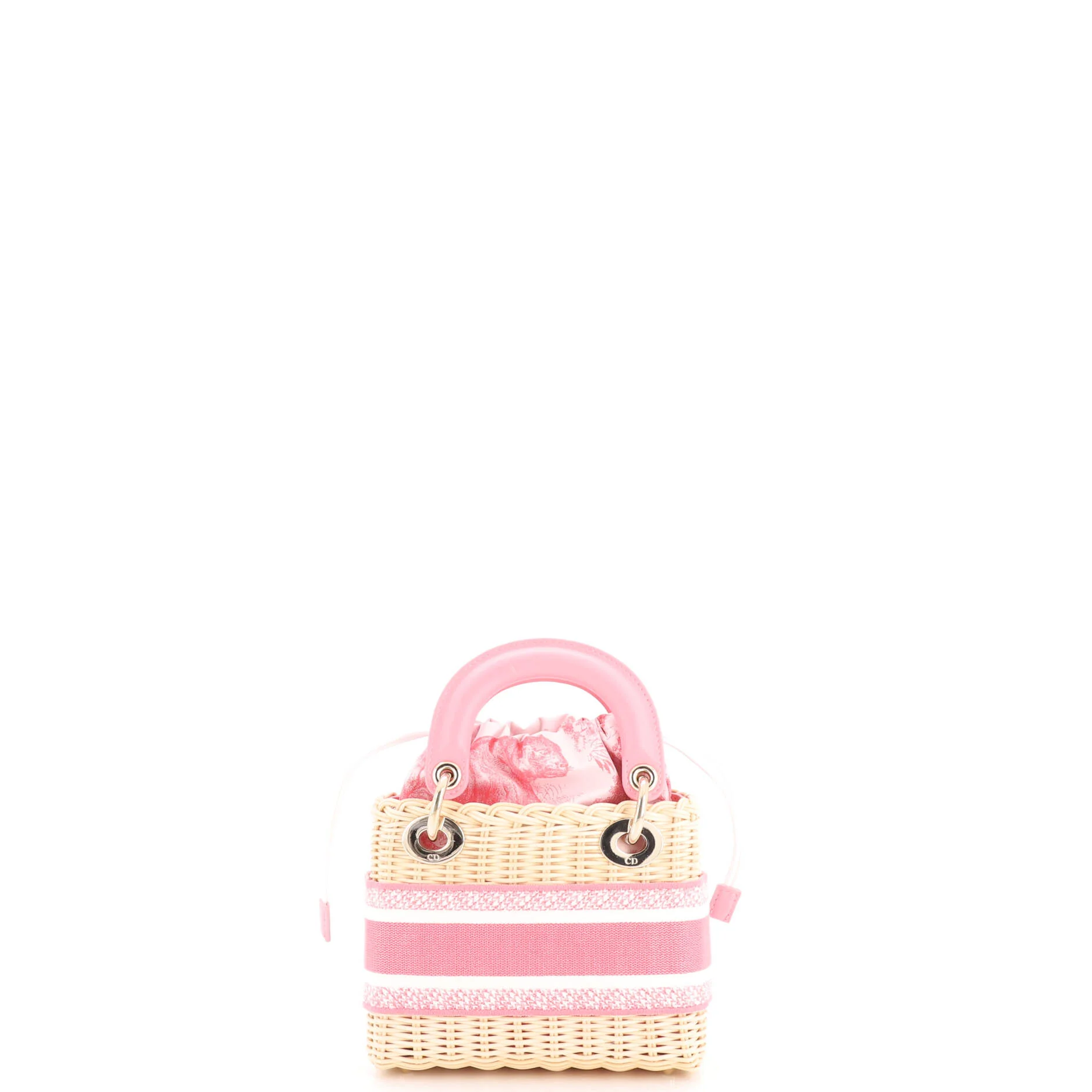 Lady Dior Bag Wicker and Oblique Canvas Mini - Image 3