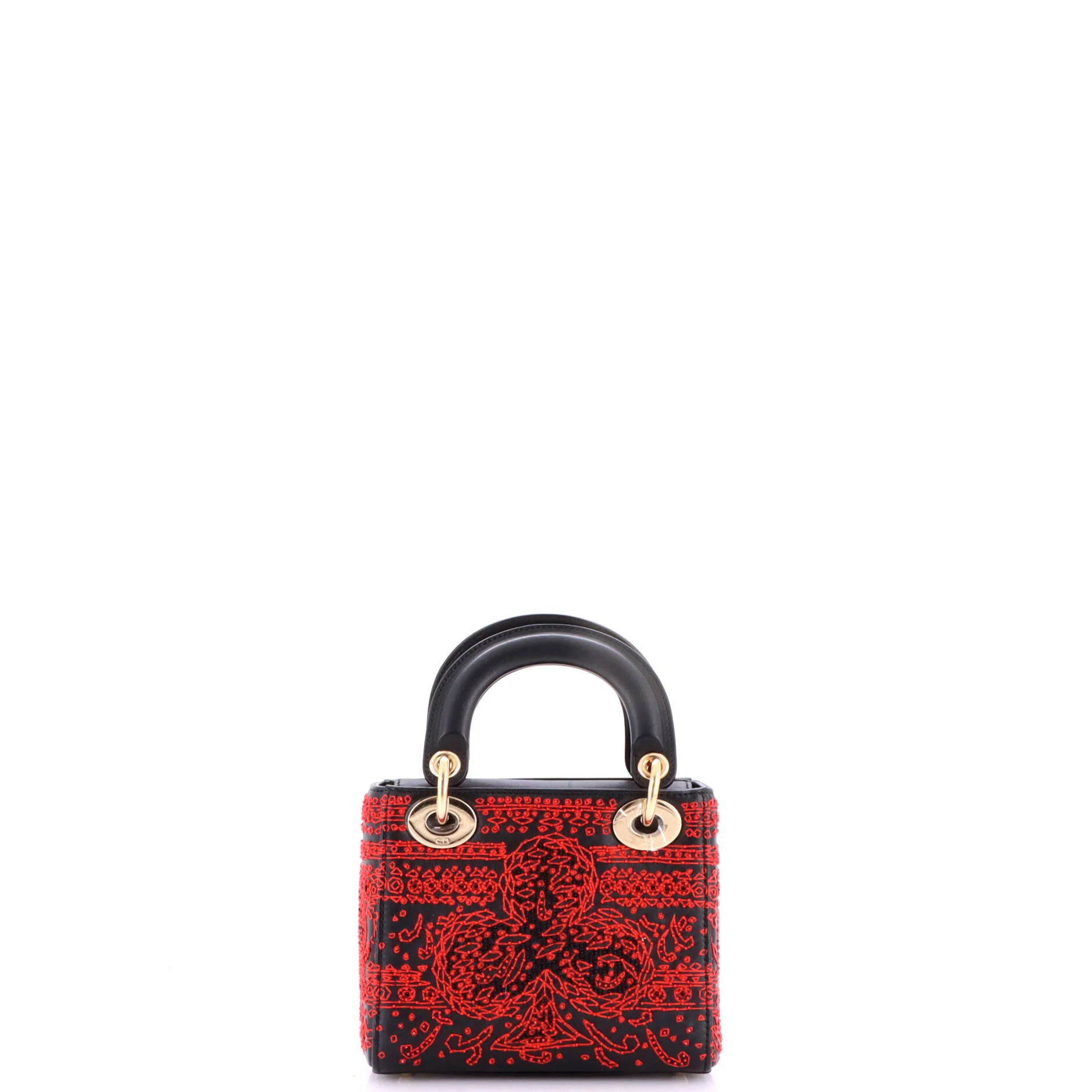 Lady Dior Chain Bag Beaded Embroidered Leather Mini - Image 3