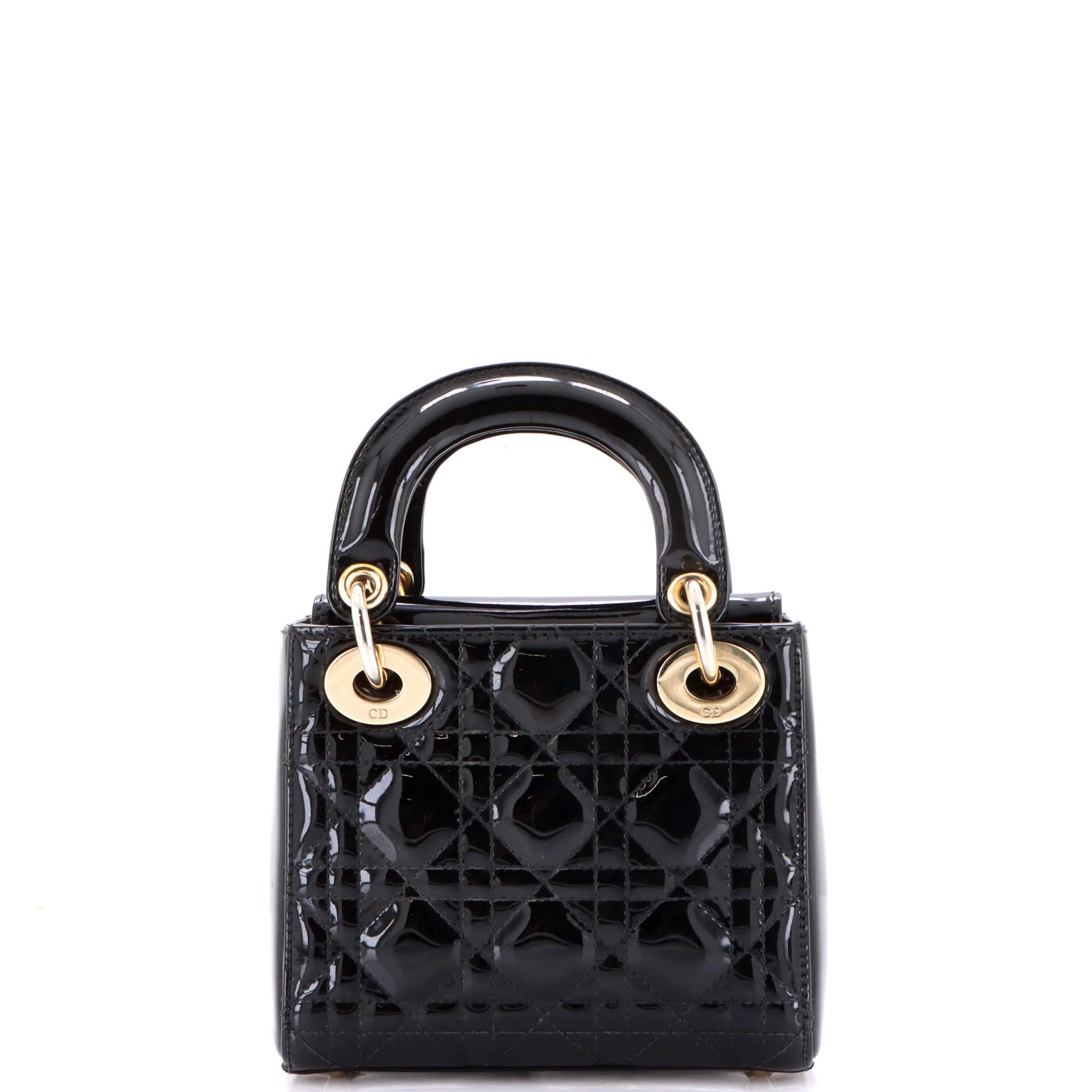Lady Dior Chain Bag Cannage Quilt Patent Mini - Image 3