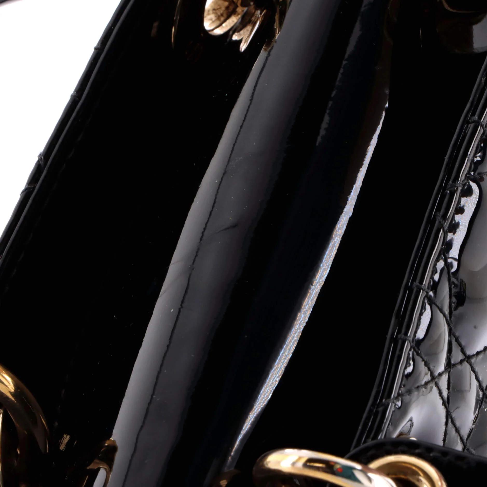 Lady Dior Chain Bag Cannage Quilt Patent Mini - Image 7