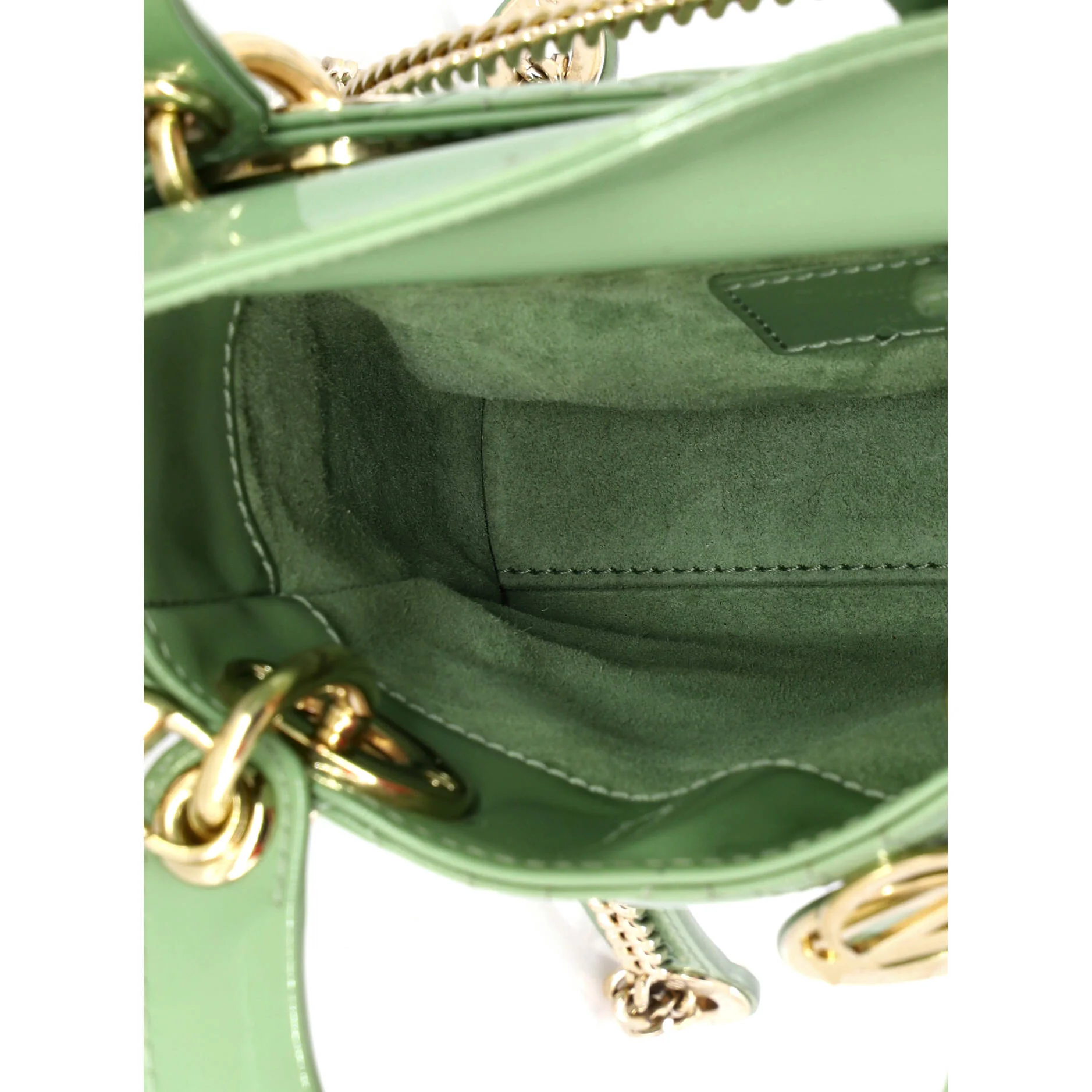 Lady Dior Chain Bag Cannage Quilt Patent Mini - Image 5