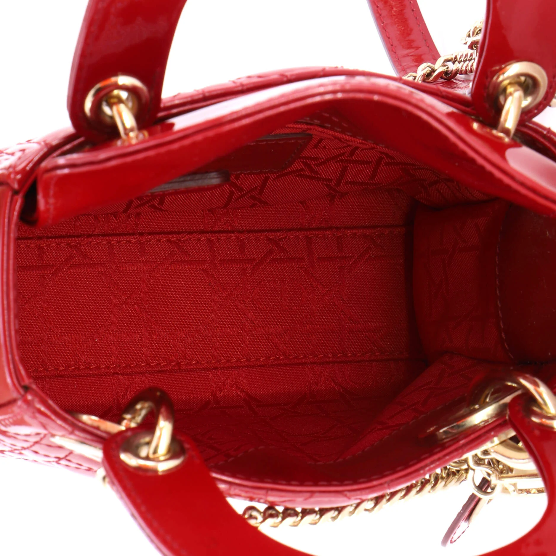 Lady Dior Chain Bag Cannage Quilt Patent Mini - Image 5