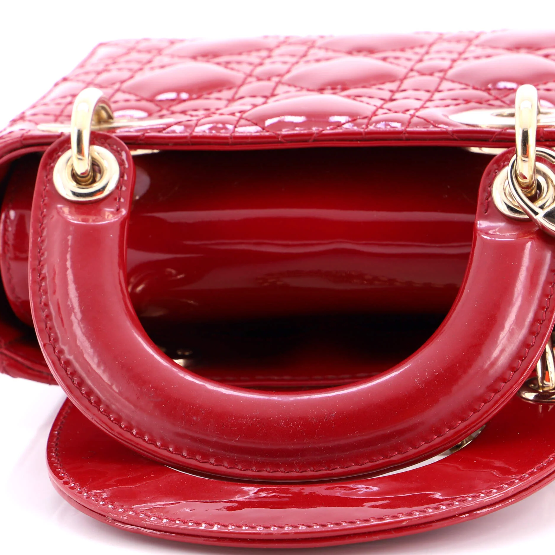 Lady Dior Chain Bag Cannage Quilt Patent Mini - Image 6
