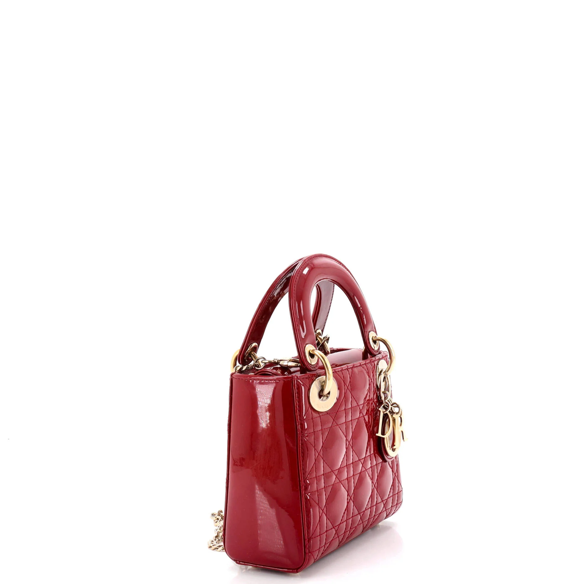 Lady Dior Chain Bag Cannage Quilt Patent Mini - Image 2
